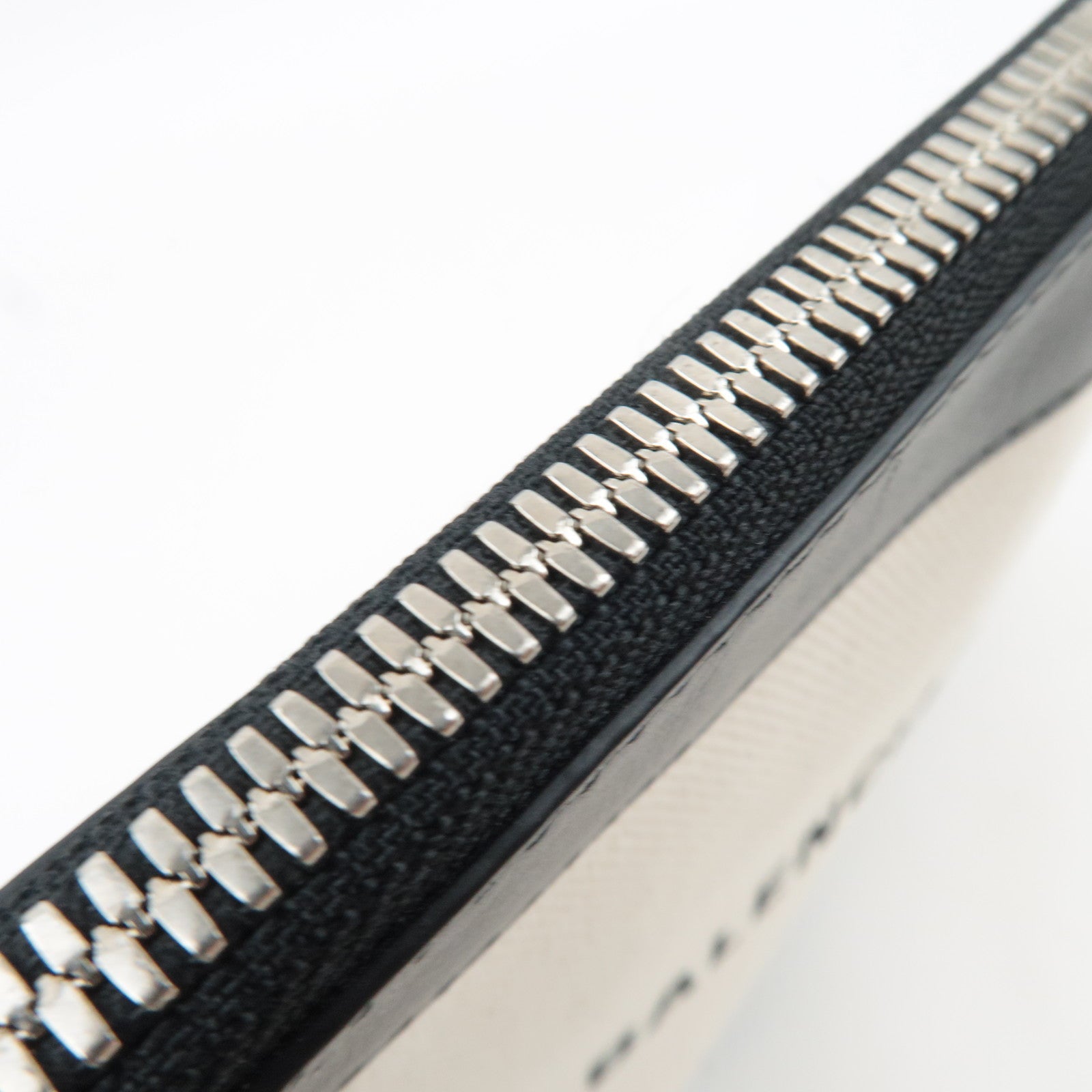 BALENCIAGA Navy Clutch Bag Canvas Leather Ivory Black 420407