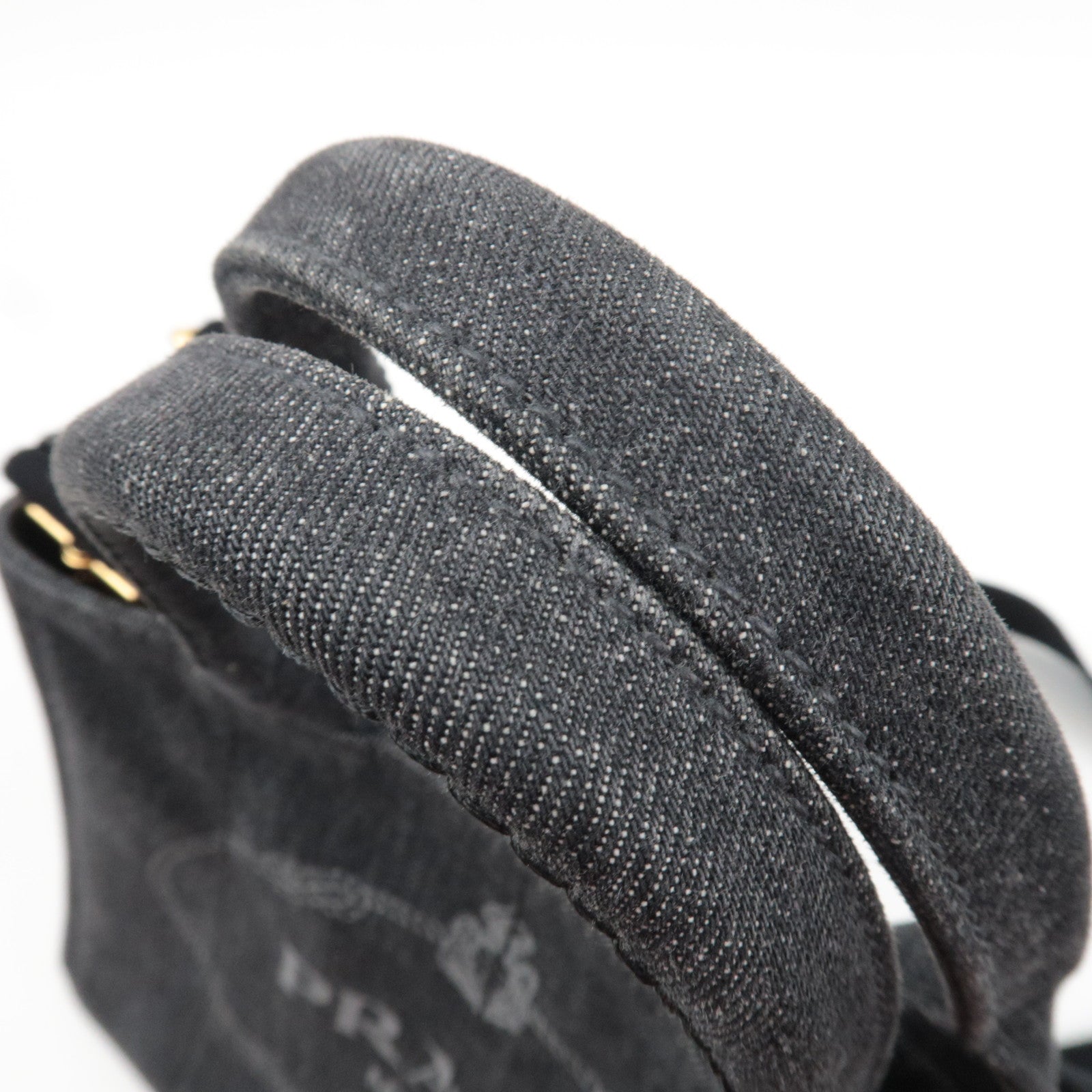 PRADA Canapa Mini 2Way Handbag Denim Black