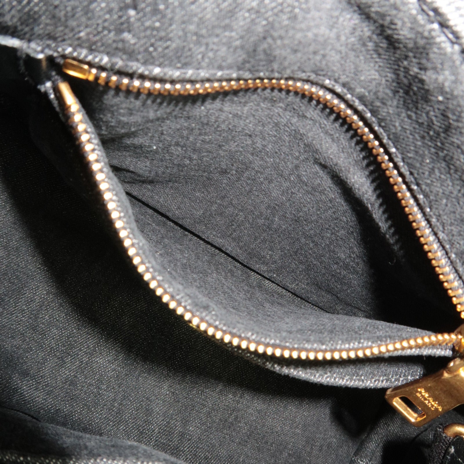 PRADA Canapa Mini 2Way Handbag Denim Black