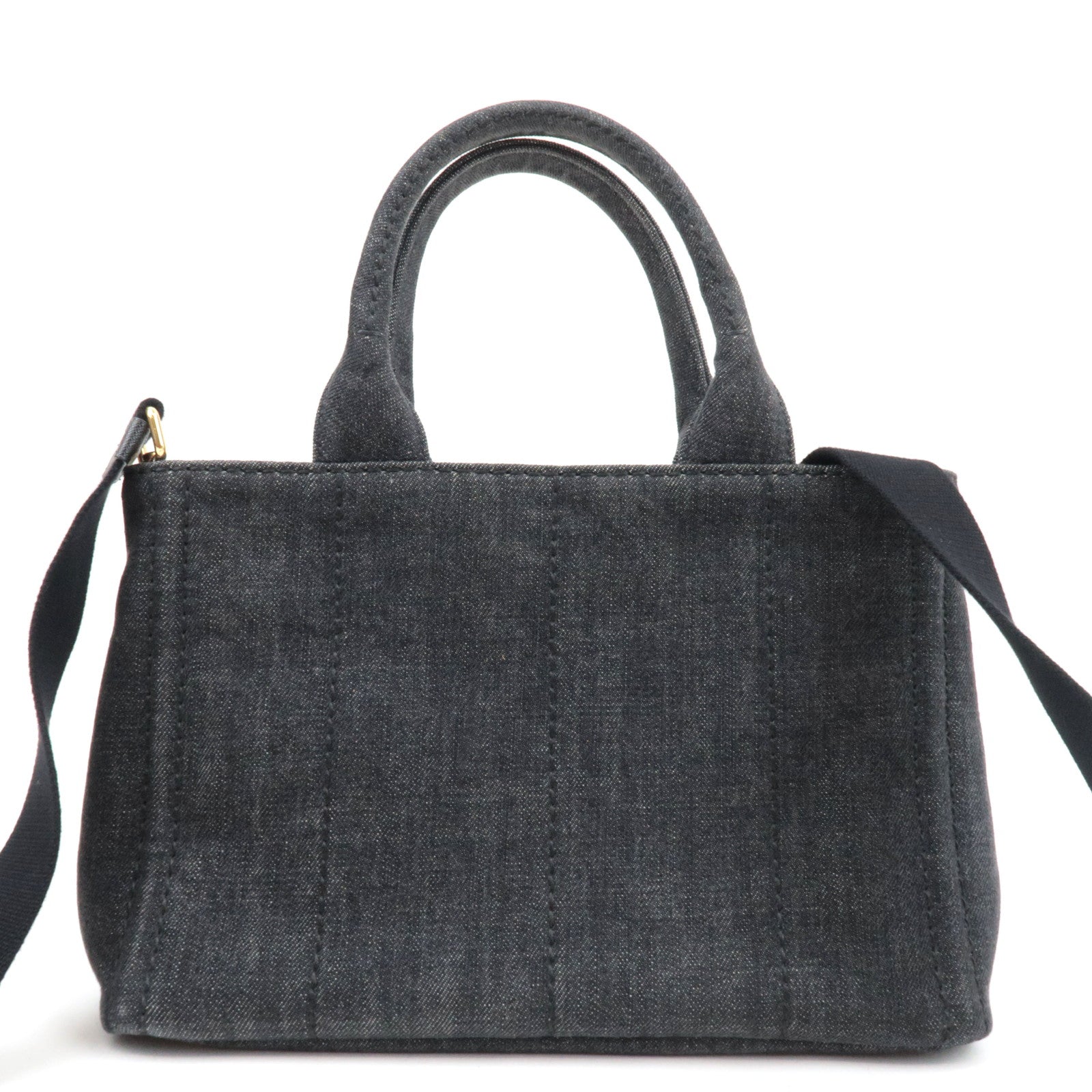 PRADA Canapa Mini 2Way Handbag Denim Black