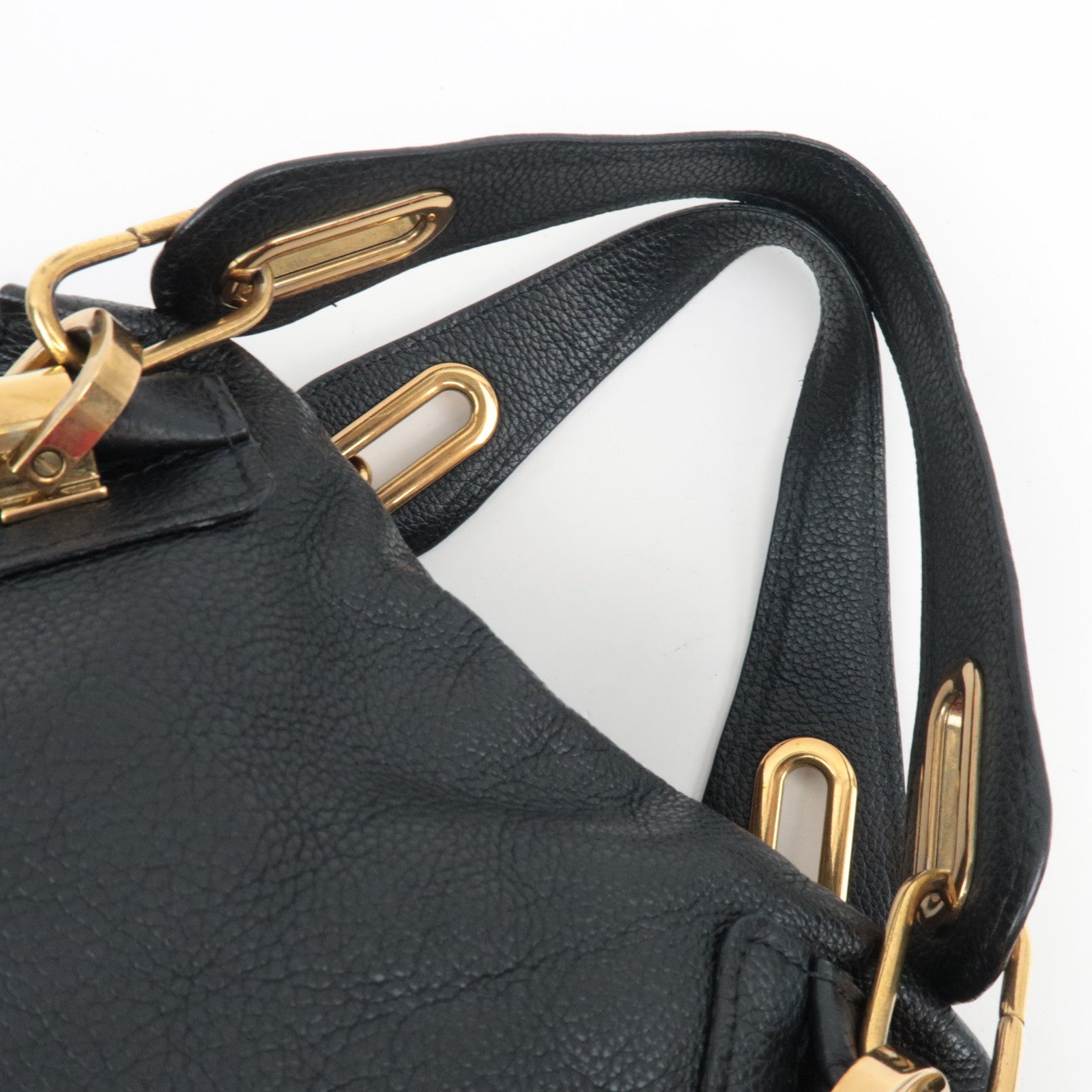 Chloe Paraty Medium 2Way Shoulder Bag Leather Black