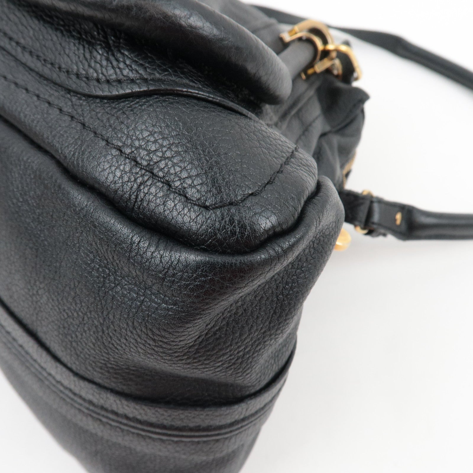 Chloe Paraty Medium 2Way Shoulder Bag Leather Black