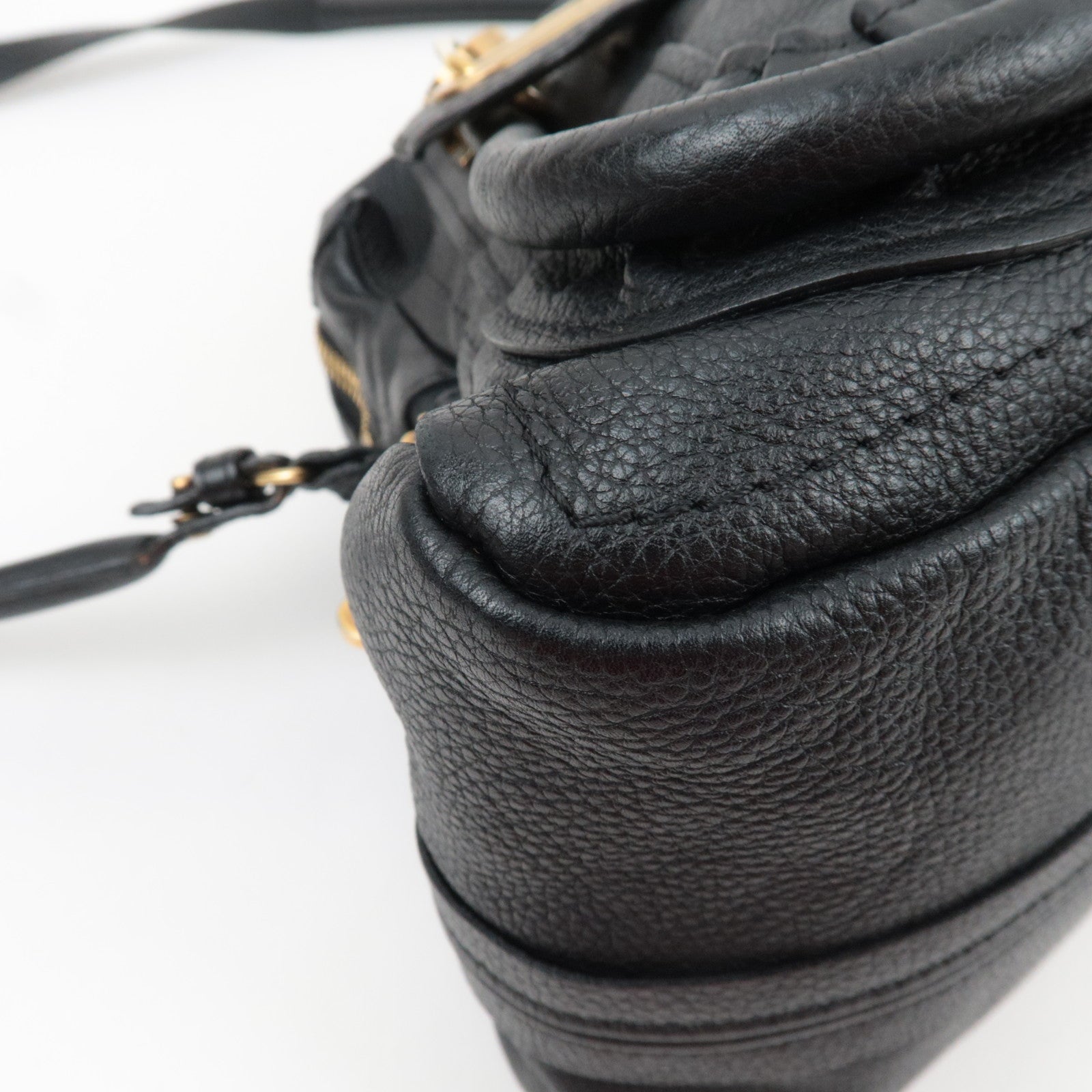 Chloe Paraty Medium 2Way Shoulder Bag Leather Black