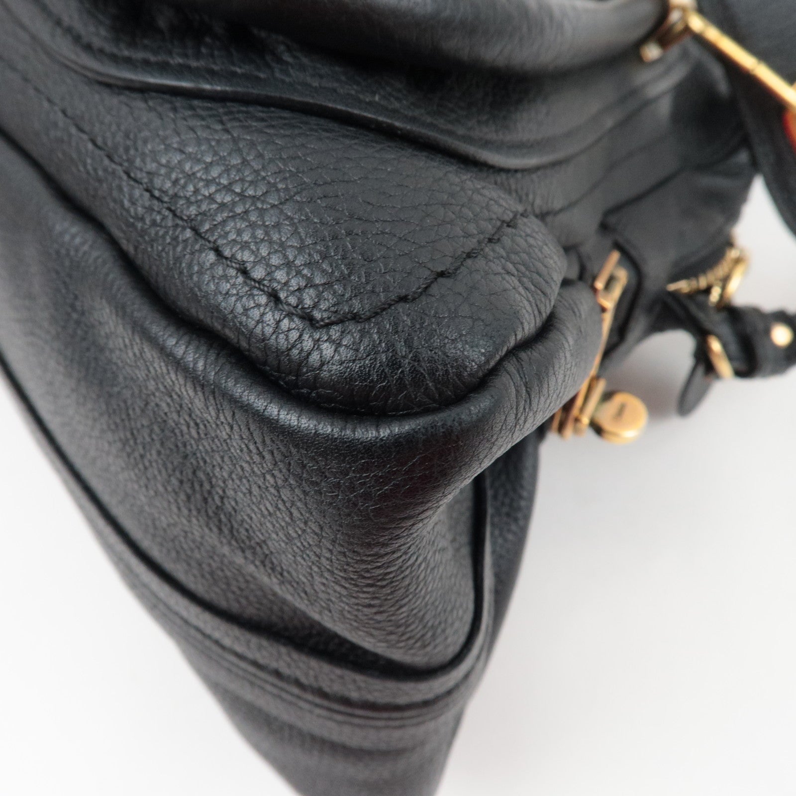 Chloe Paraty Medium 2Way Shoulder Bag Leather Black