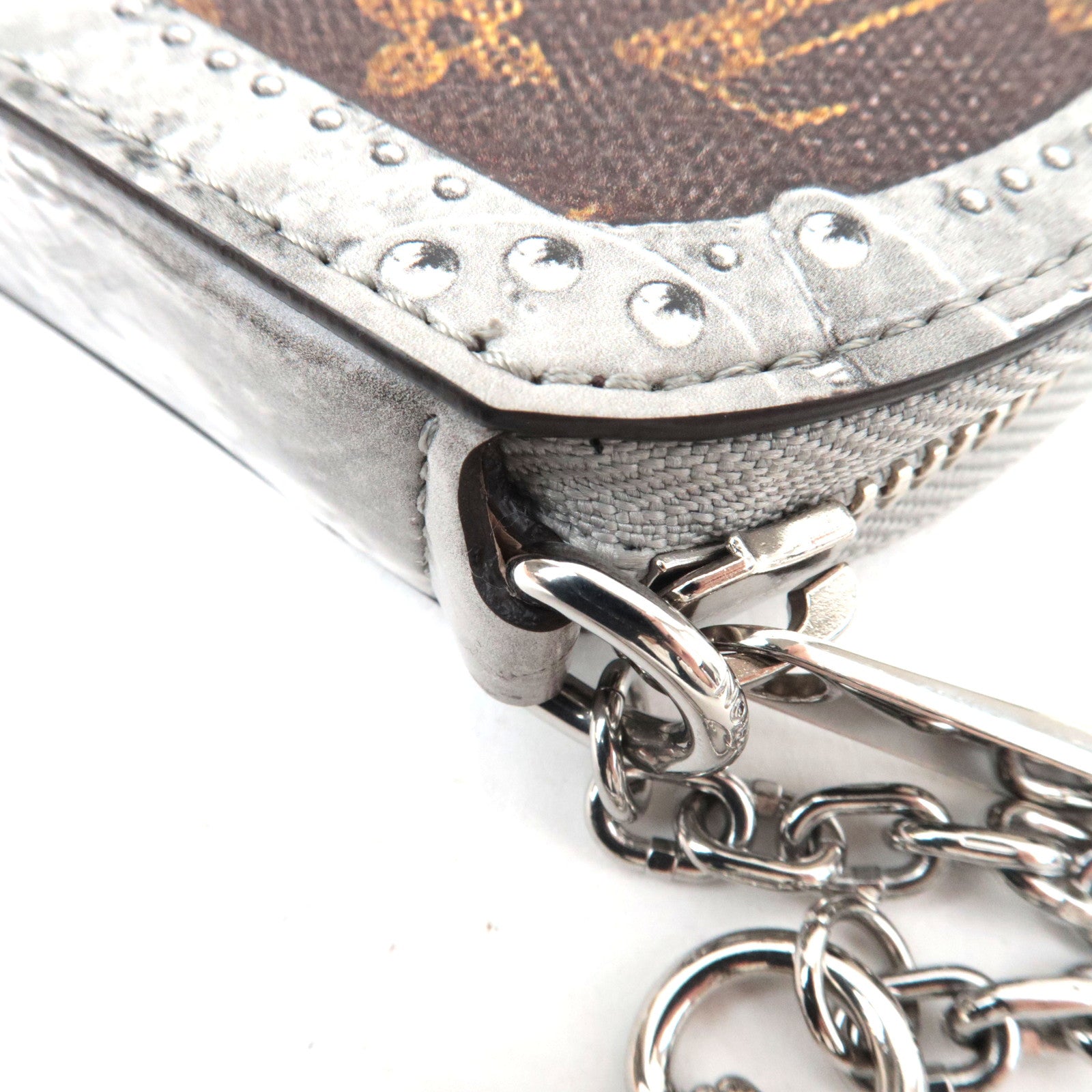 Louis Vuitton Transformed Monogram Trompe L'oeil Microboite Chapeau Coin Case Silver Brown M63596 CA2178 *Box, Dust bag
