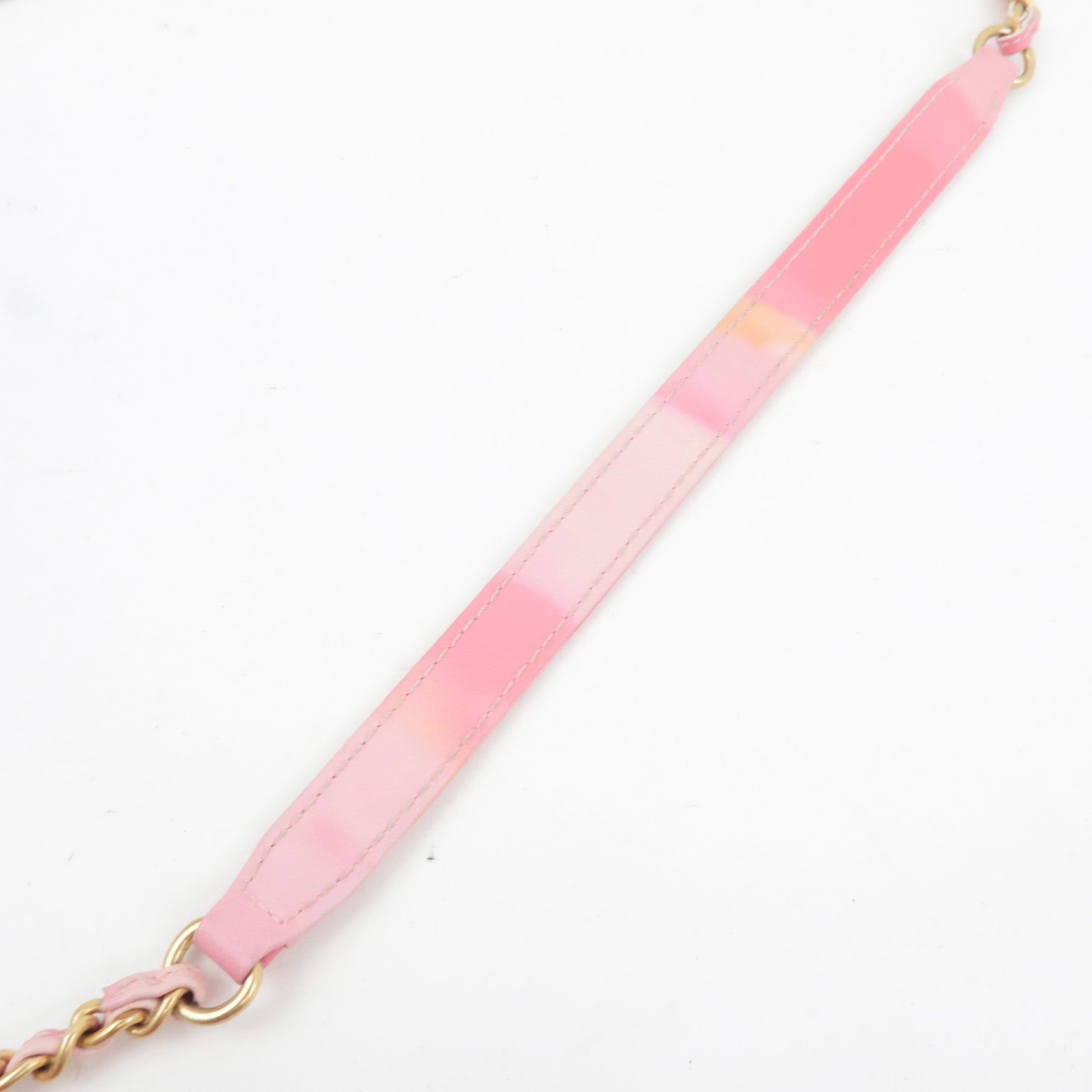 CHANEL Chevron V Stitch Chain Shoulder Bag Lambskin Pink Gold HDW 25302297