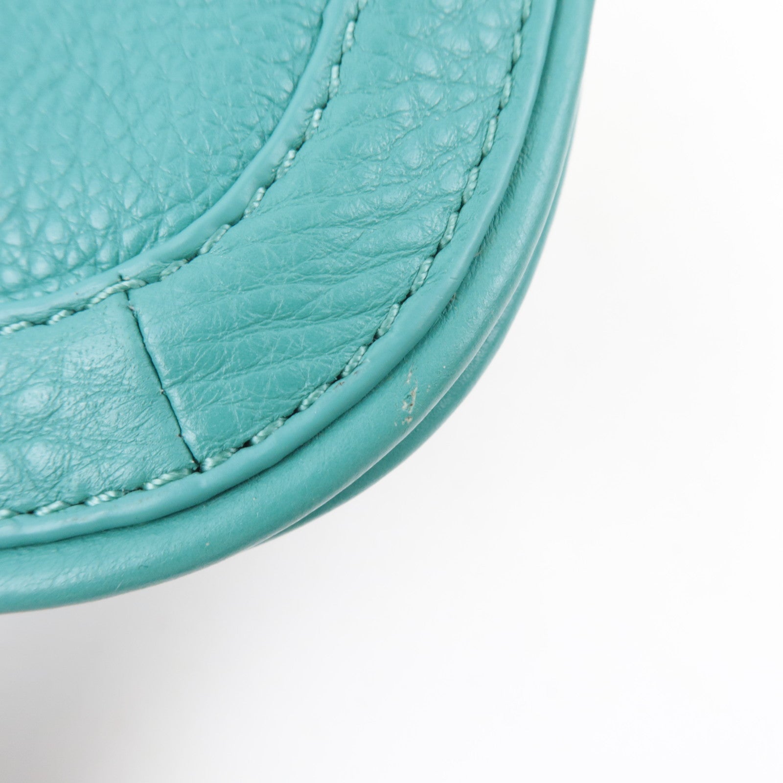 TORY BURCH 2Way Chain Shoulder Bag Clutch Bag Leather Turquoise *Dust bag