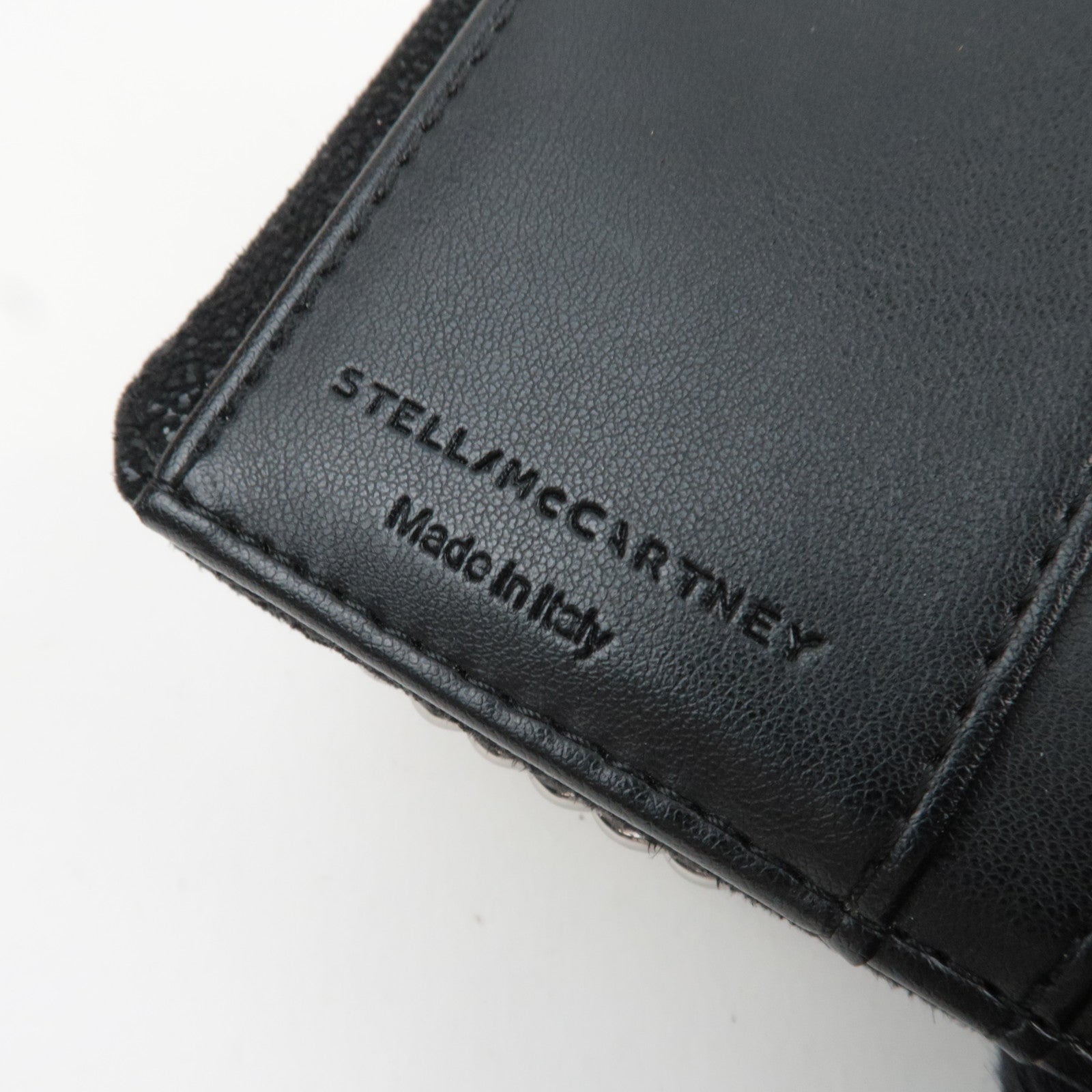 Stella Mccartney Falabella Double Hook Bifold Wallet Vegan Leather Black *Box