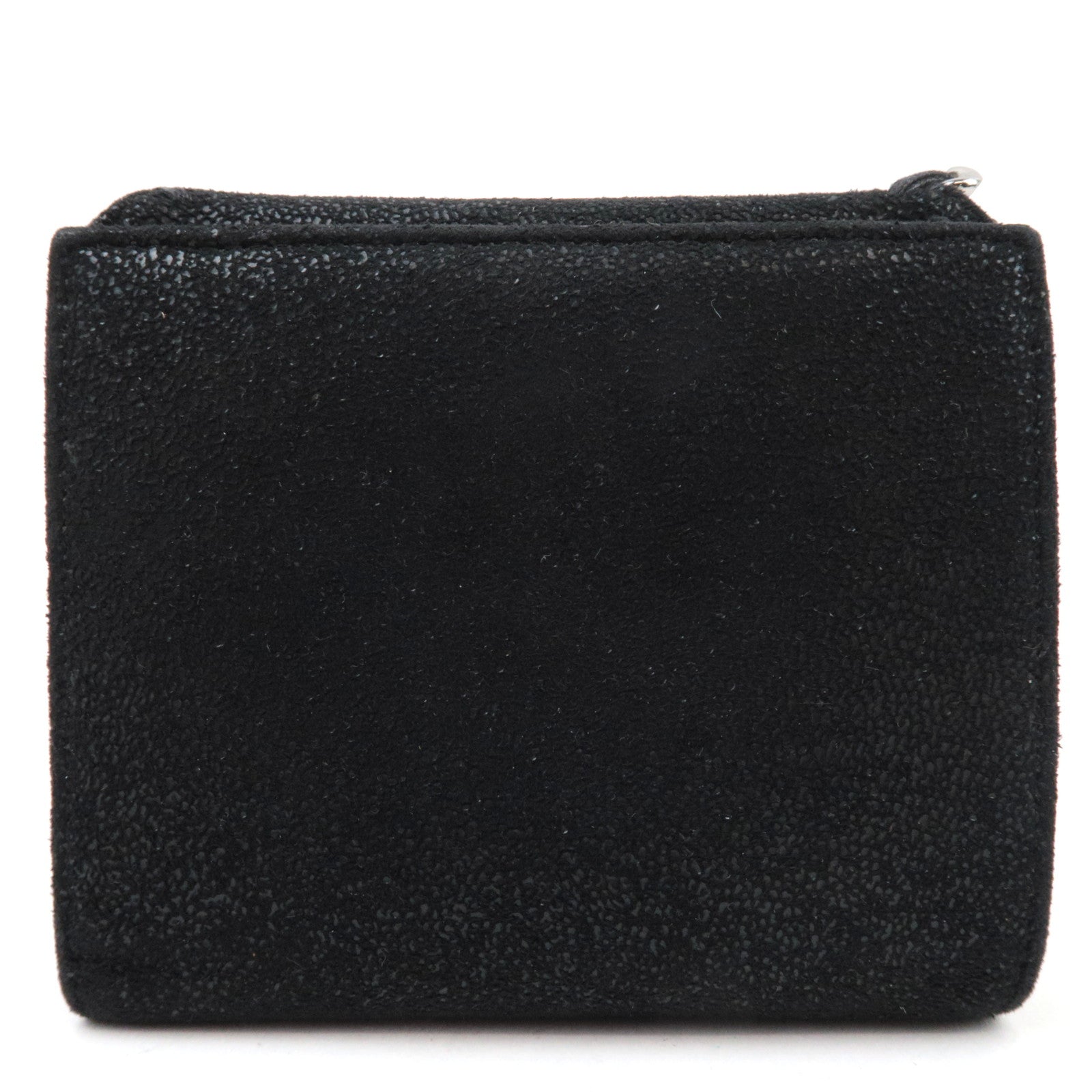 Stella Mccartney Falabella Double Hook Bifold Wallet Vegan Leather Black *Box