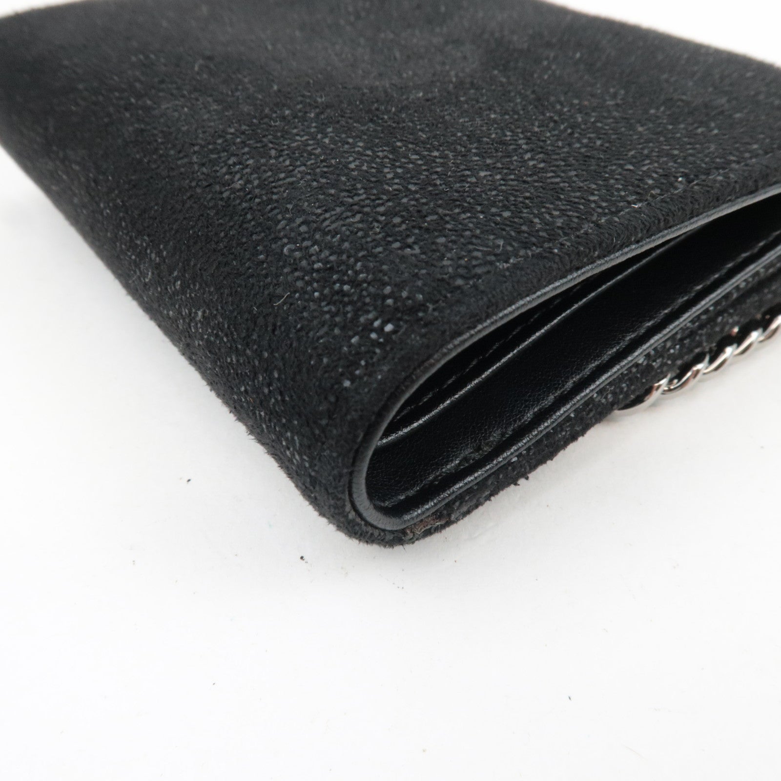 Stella Mccartney Falabella Double Hook Bifold Wallet Vegan Leather Black *Box