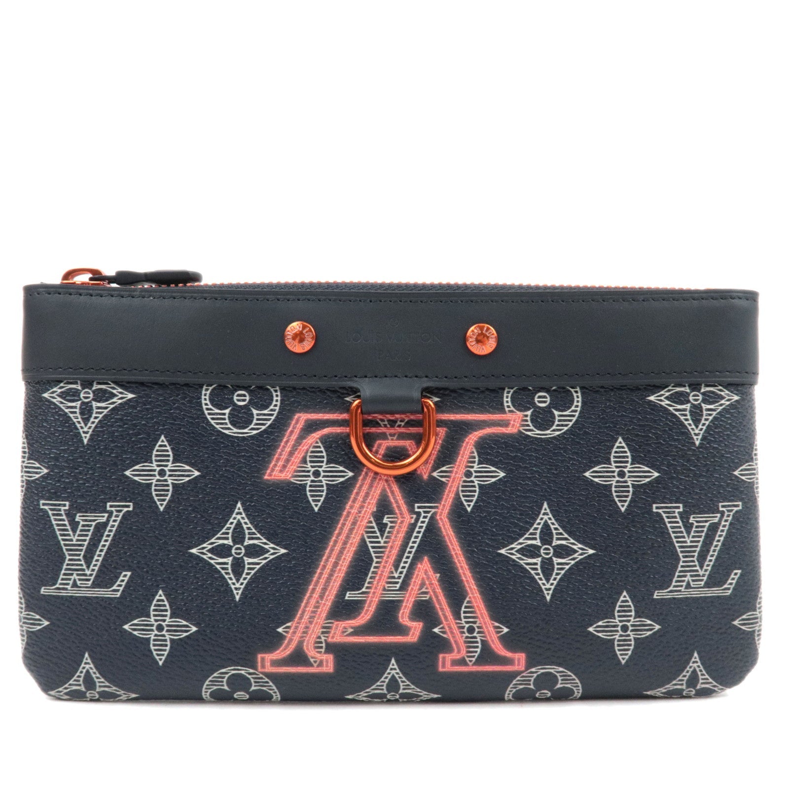 Louis Vuitton Monogram Ink Upside Down Pochette Apollo PM Pouch Navy M62898 SP2118 *Box, Dust bag82203