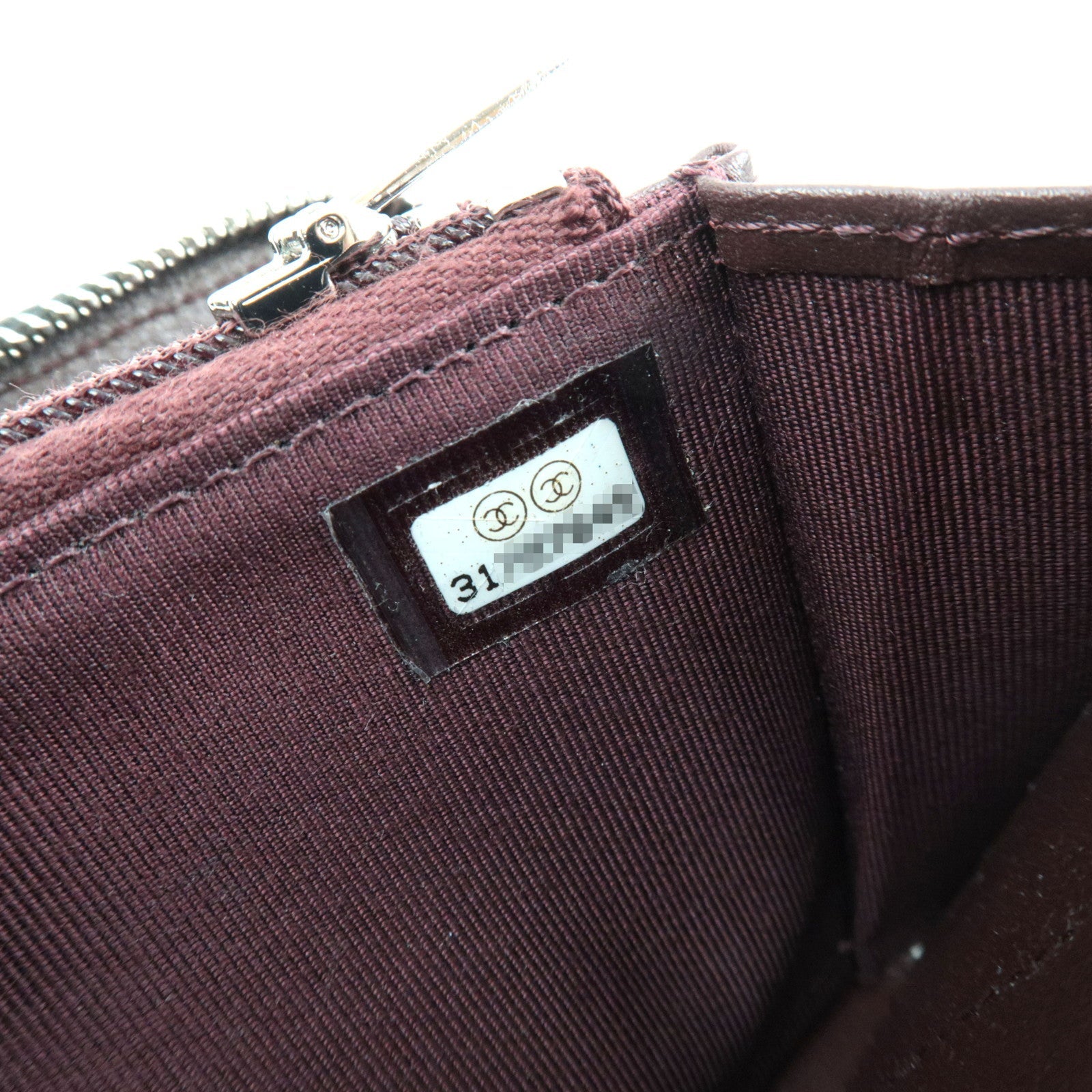 CHANEL Round Zipper Long Wallet Caviarskin Black Silver HDW 31727645 *Box, Dust bag, G card