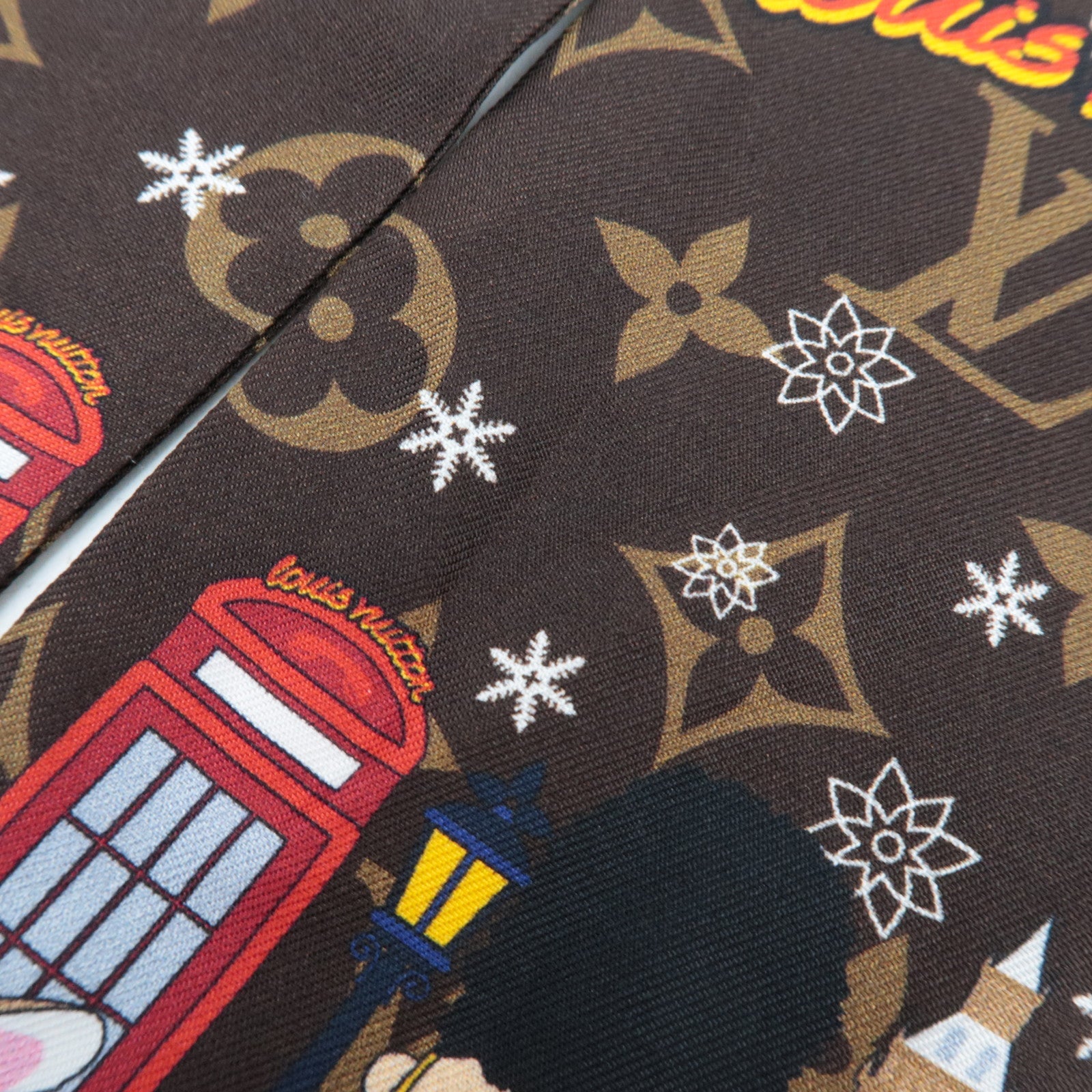 Louis Vuitton Monogram Bandeau Scarf Christmas Vivienne Print Silk 100% M00489 CC0261