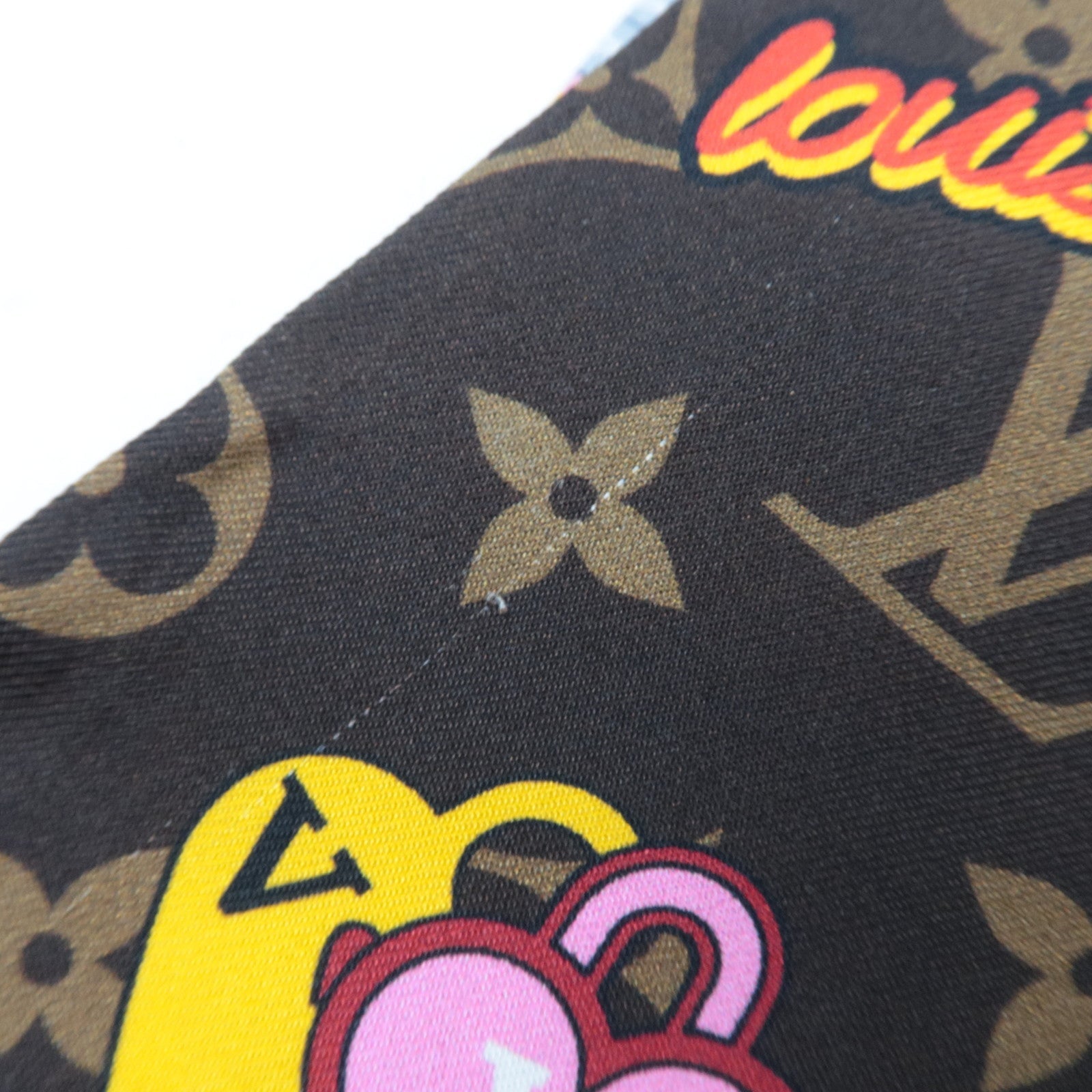 Louis Vuitton Monogram Bandeau Scarf Christmas Vivienne Print Silk 100% M00489 CC0261