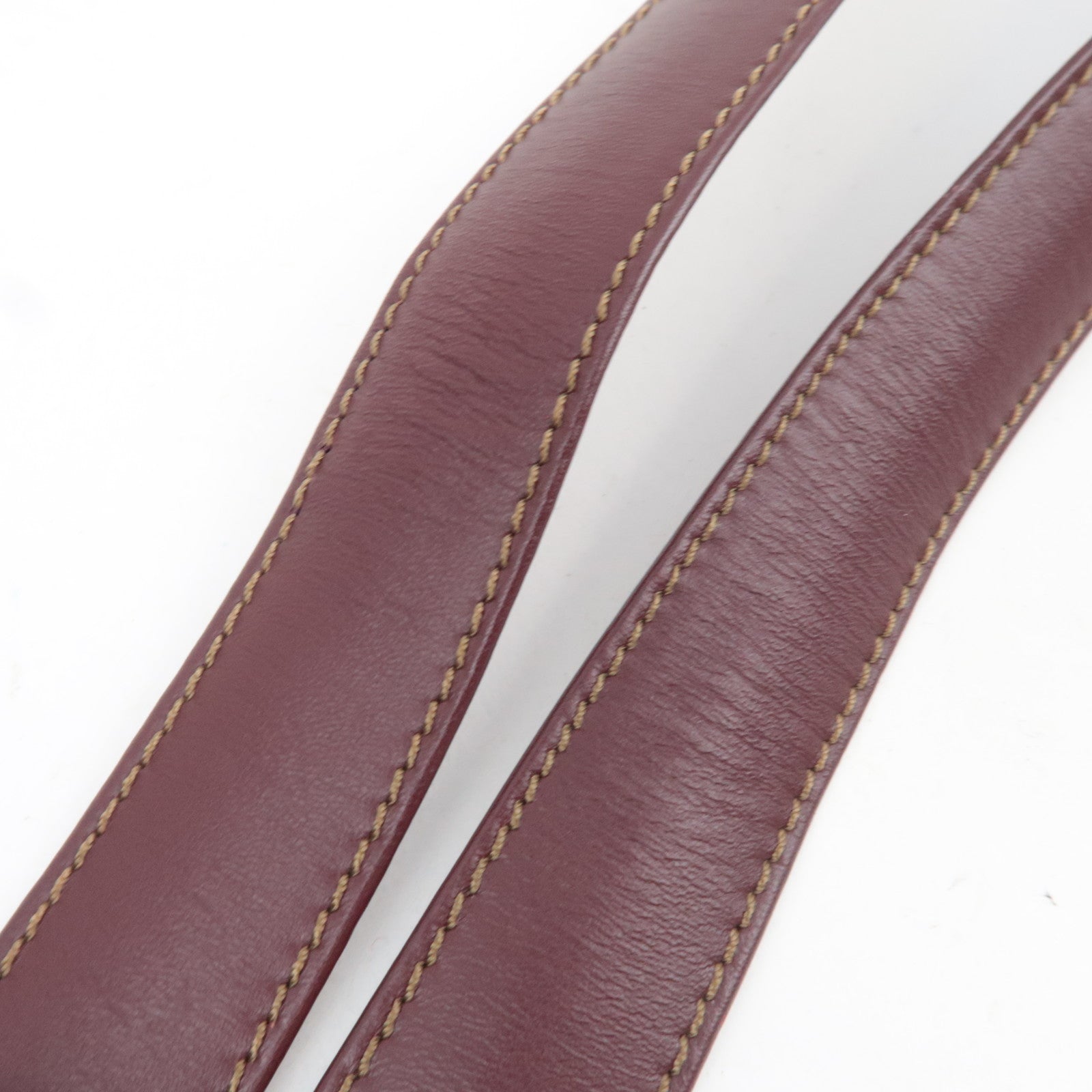 Cartier Must Line Shoulder Bag Leather Bordeaux Red *Dust bag