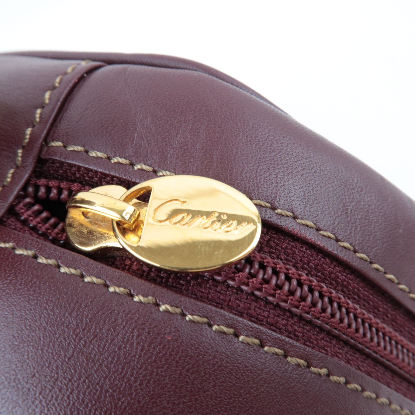 Cartier Must Line Shoulder Bag Leather Bordeaux Red *Dust bag