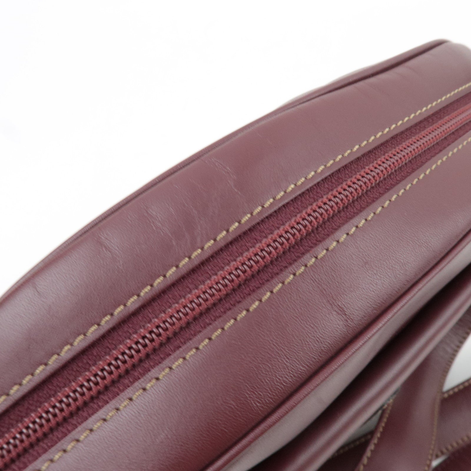 Cartier Must Line Shoulder Bag Leather Bordeaux Red *Dust bag