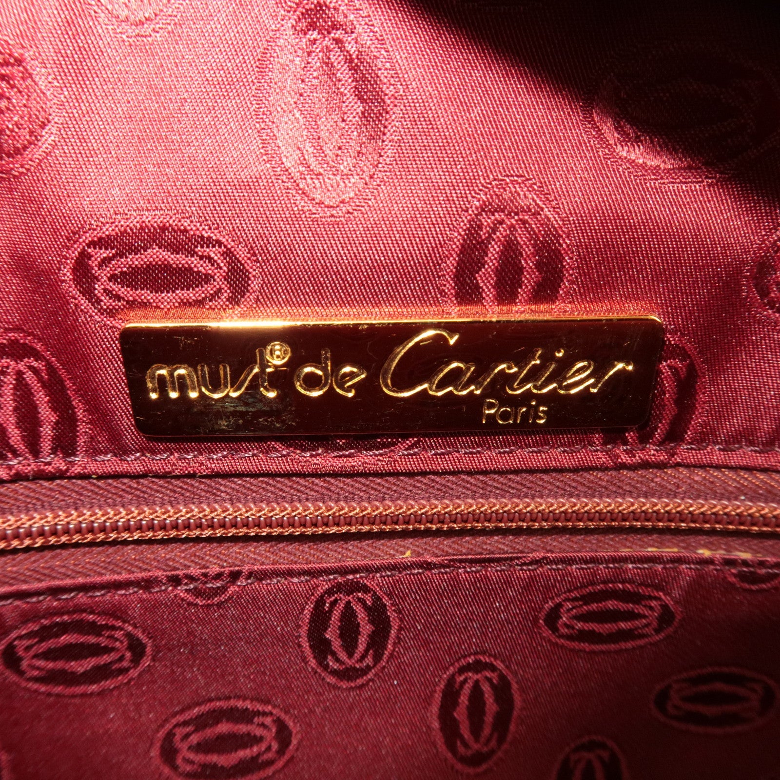 Cartier Must Line Shoulder Bag Leather Bordeaux Red *Dust bag