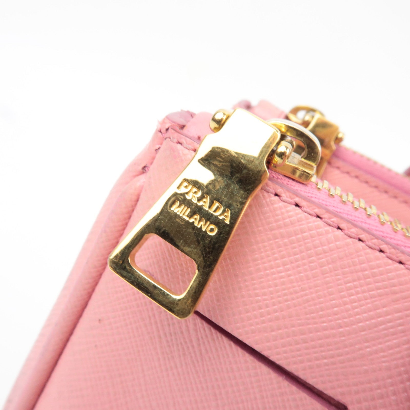 PRADA Saffiano Galleria 2Way Handbag Pink BN2316 *G card, Strap, Clochette