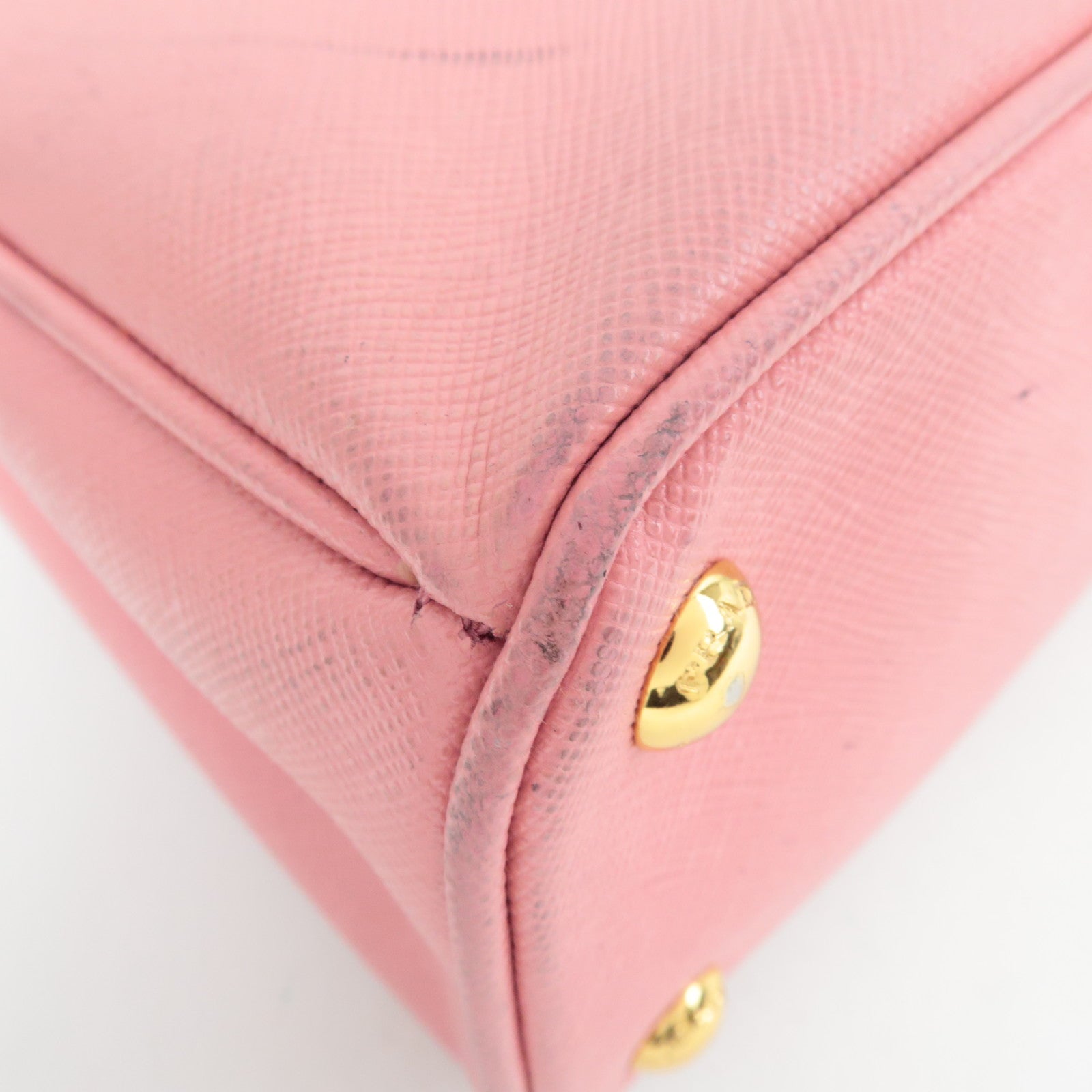 PRADA Saffiano Galleria 2Way Handbag Pink BN2316 *G card, Strap, Clochette