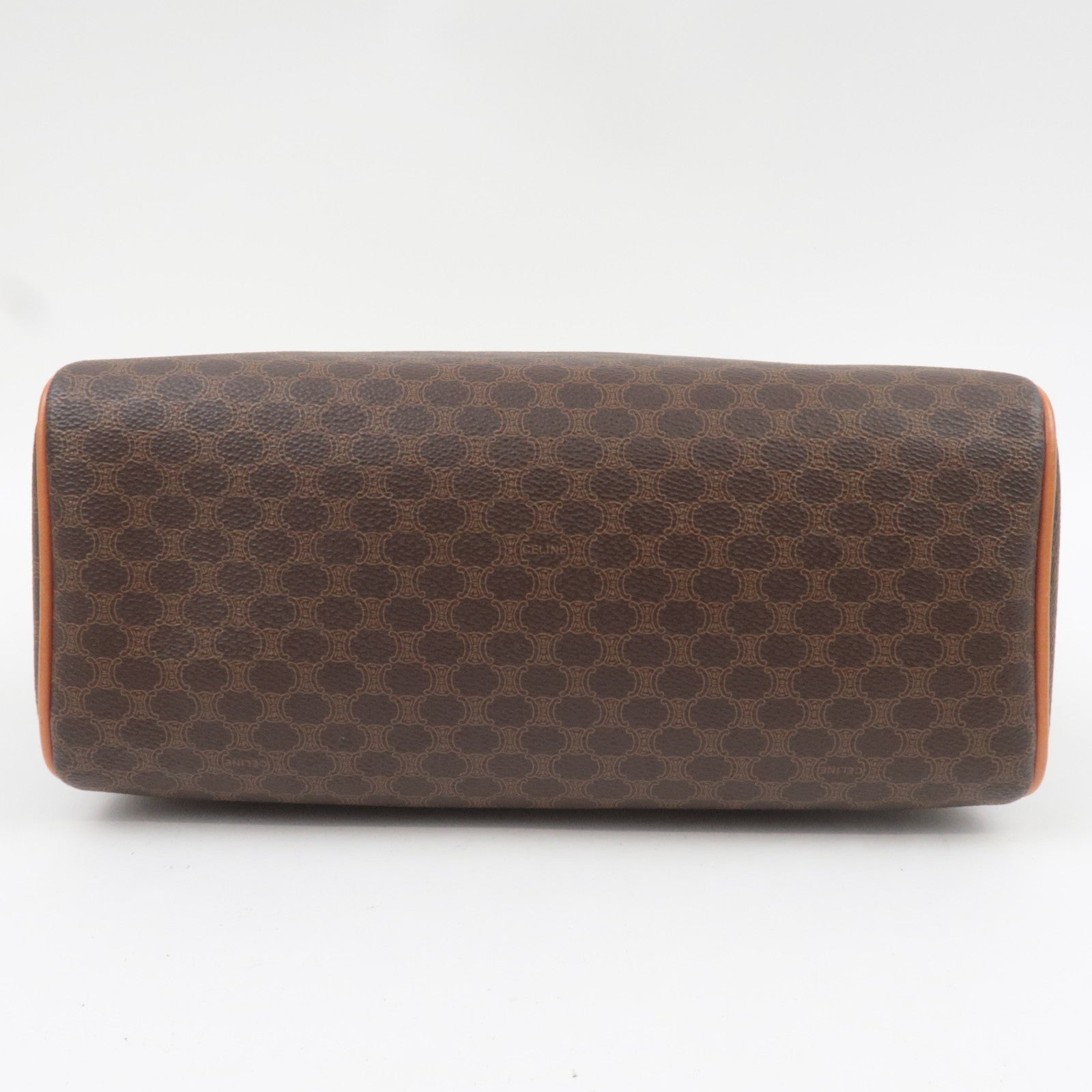 CELINE Macadam Handbag Boston Bag PVC Leather Brown