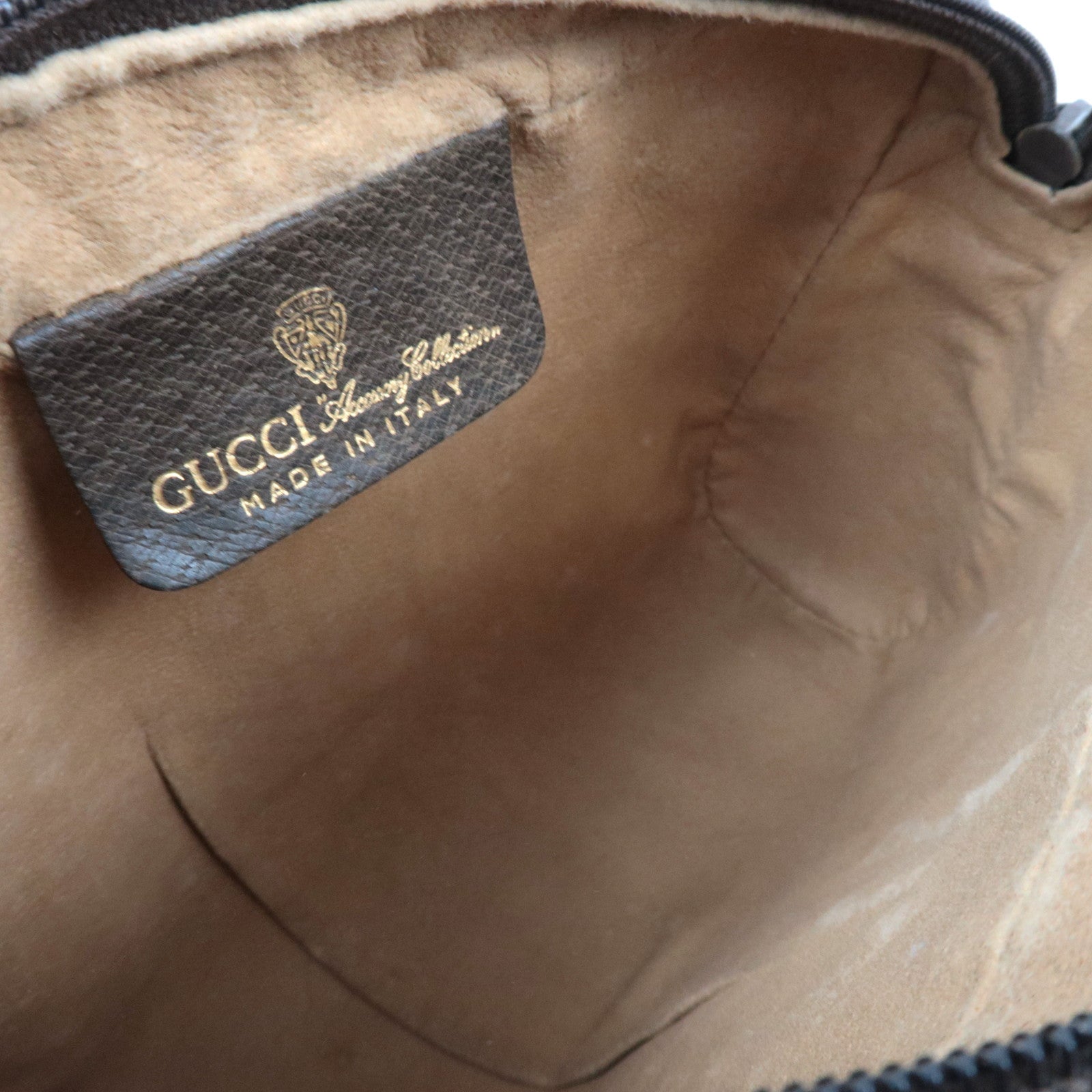 GUCCI Old Gucci Sherry Clutch Bag GG Plus Leather Beige 98.72.014.3553