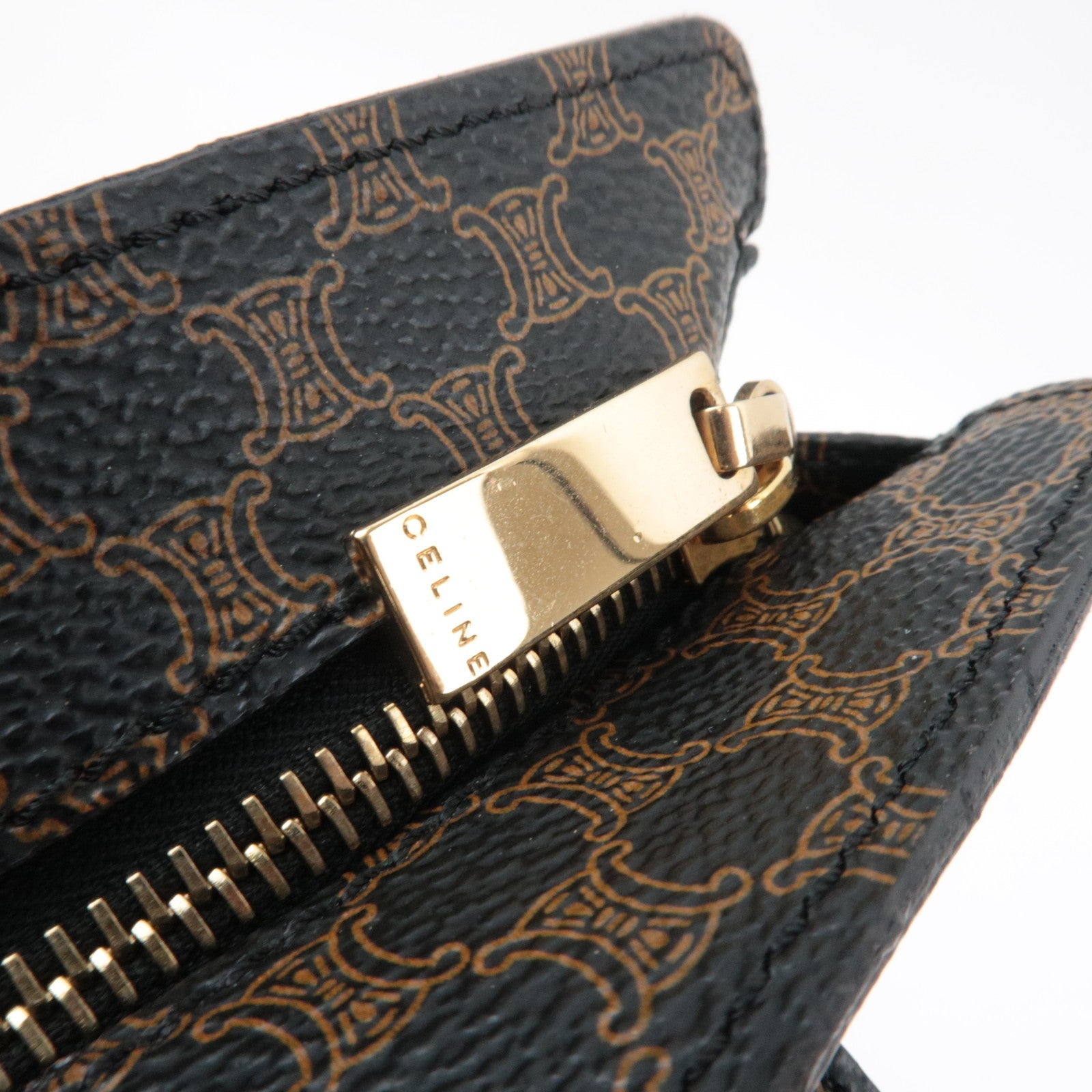 CELINE Macadam Tote Bag PVC Brown Black