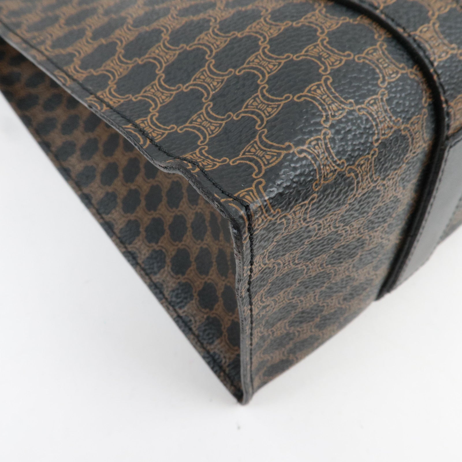 CELINE Macadam Tote Bag PVC Brown Black