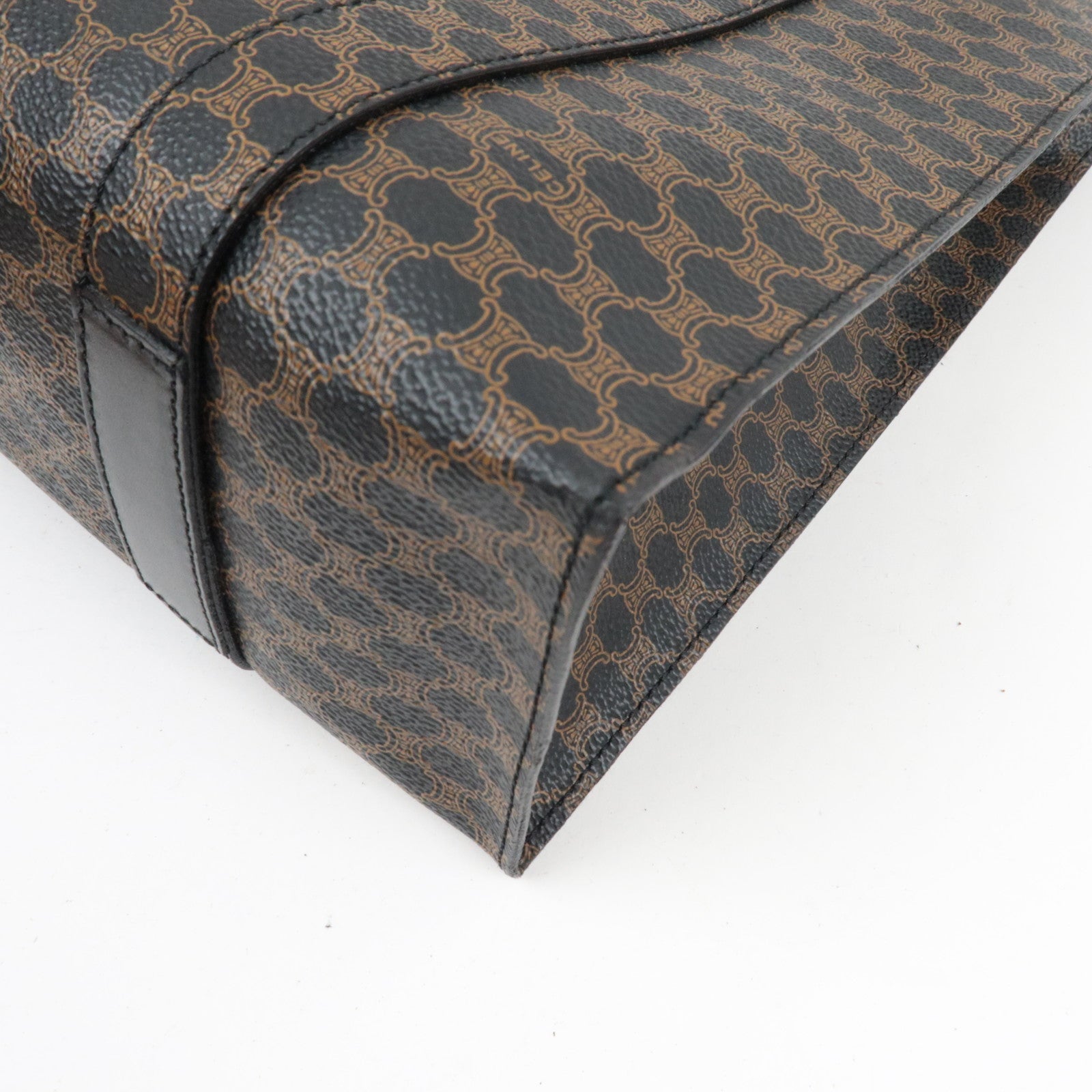 CELINE Macadam Tote Bag PVC Brown Black