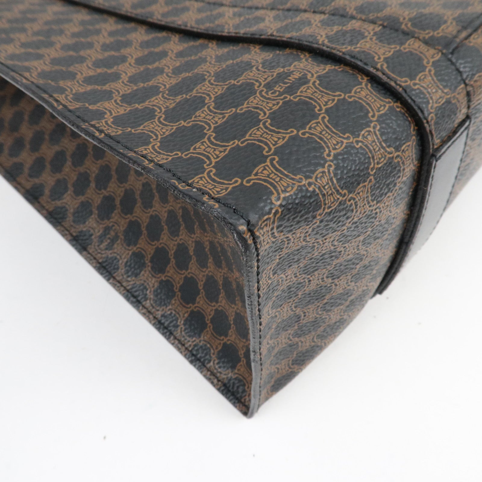 CELINE Macadam Tote Bag PVC Brown Black