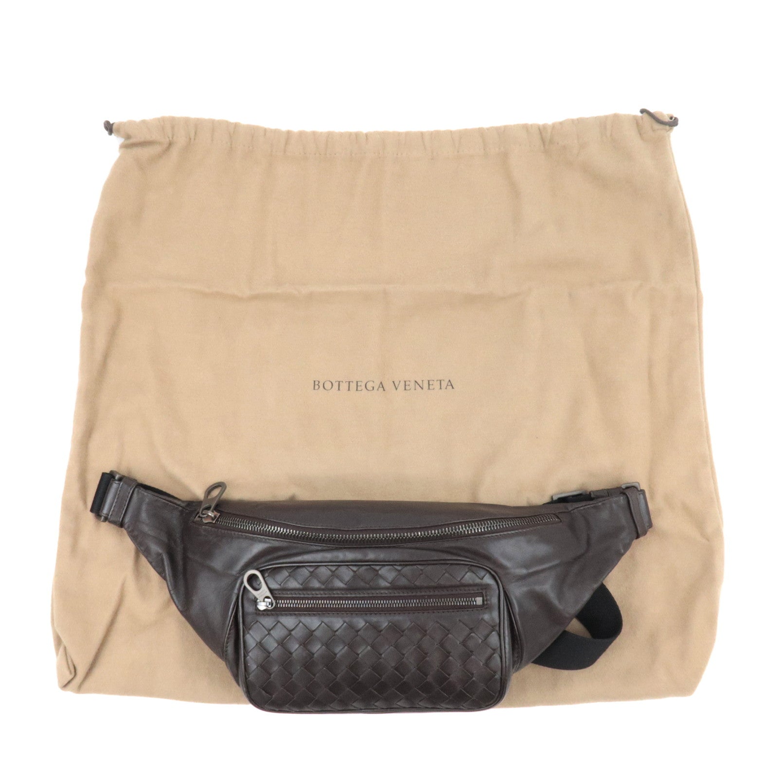 BOTTEGA VENETA Intrecciato Body Bag Leather Brown *Dust bag