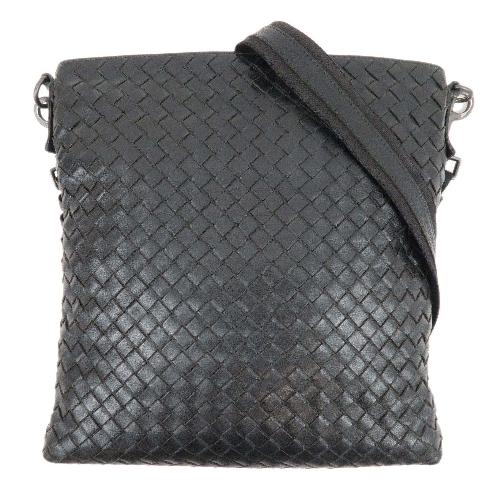 BOTTEGA VENETA Intrecciato Shoulder Bag Leather Black82263