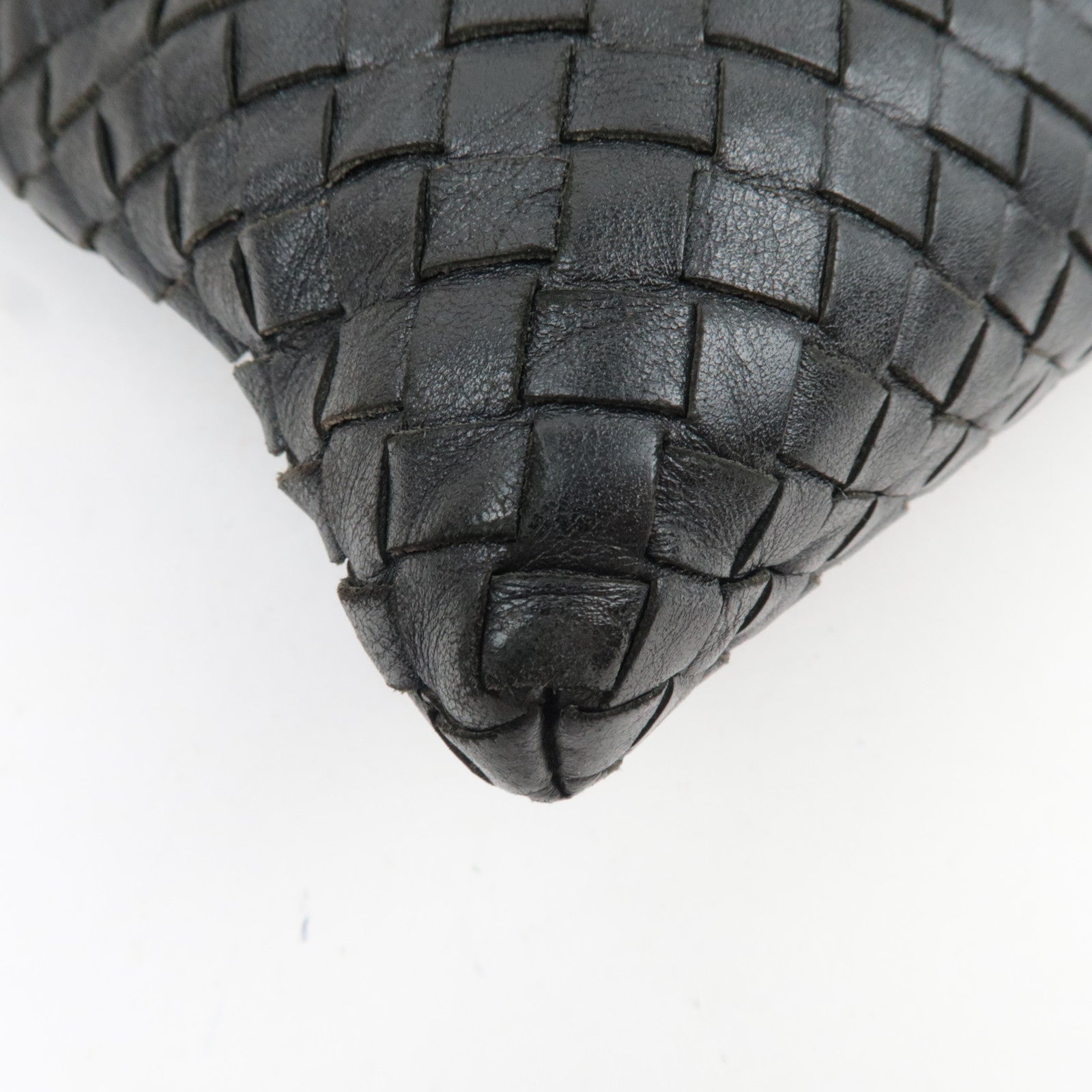 BOTTEGA VENETA Intrecciato Shoulder Bag Leather Black