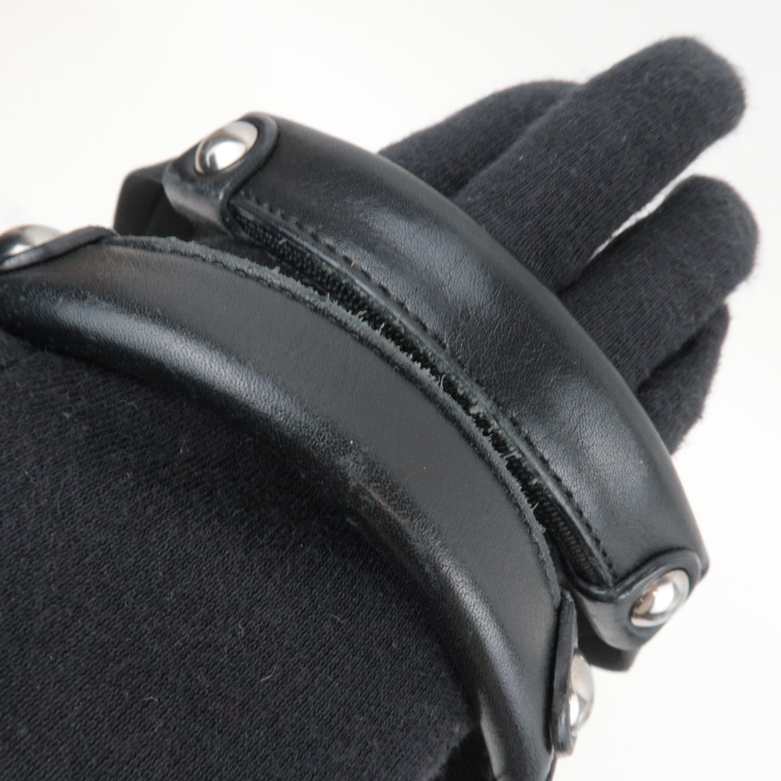 Ferragamo Gancini Shoulder Bag Canvas Leather Black