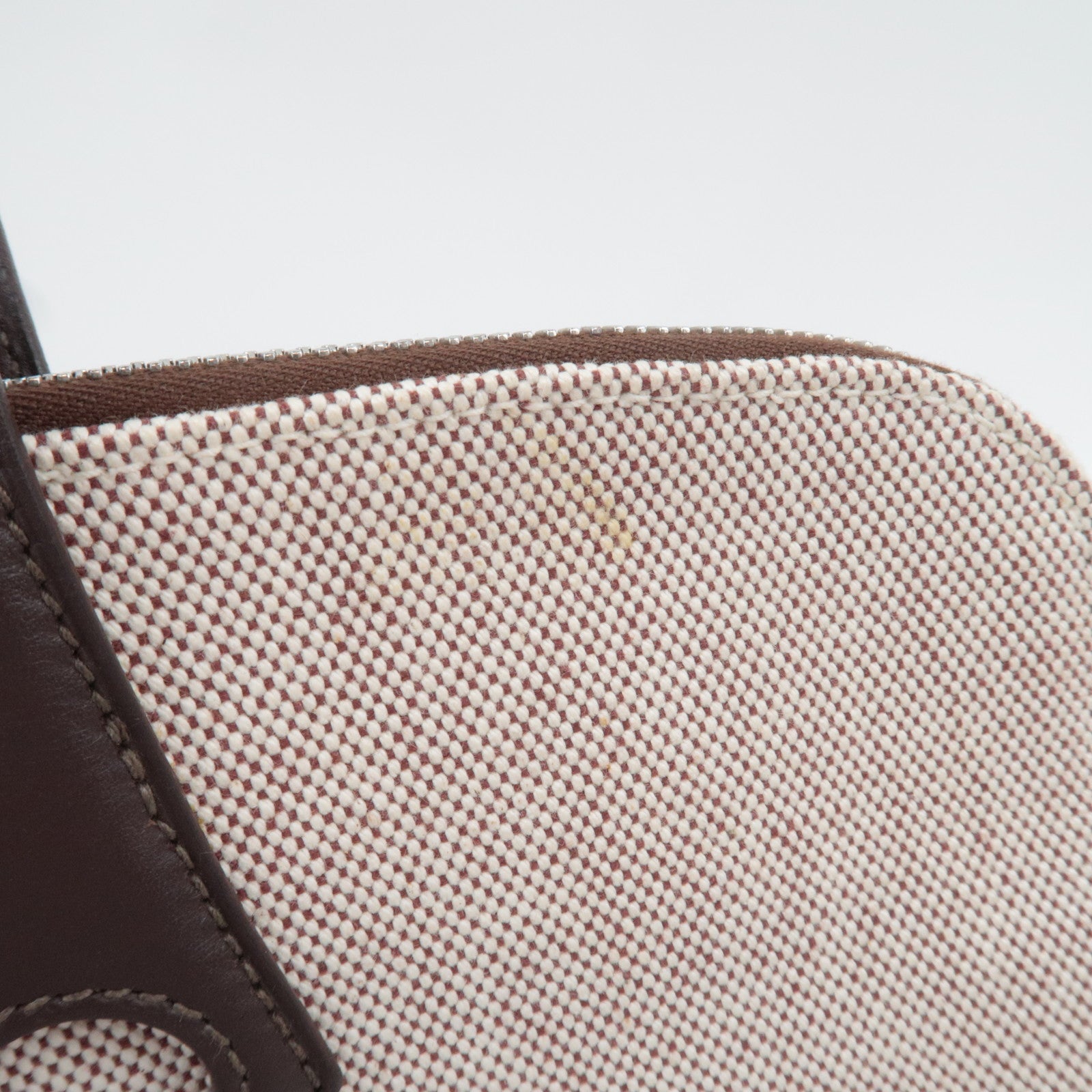 HERMES Sac Ibou MM Tote Bag J Stamp (2006) Toile H Leather Natural Brown *Dust bag