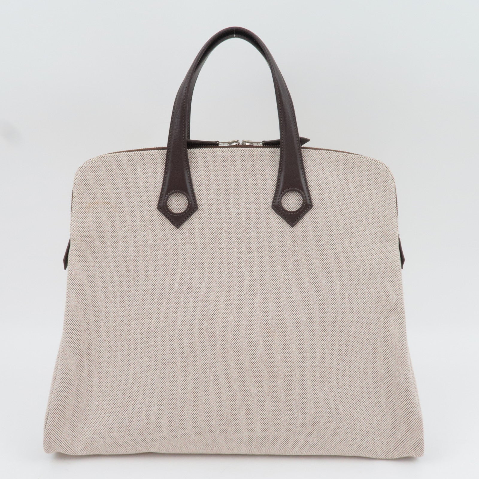 HERMES Sac Ibou MM Tote Bag J Stamp (2006) Toile H Leather Natural Brown *Dust bag