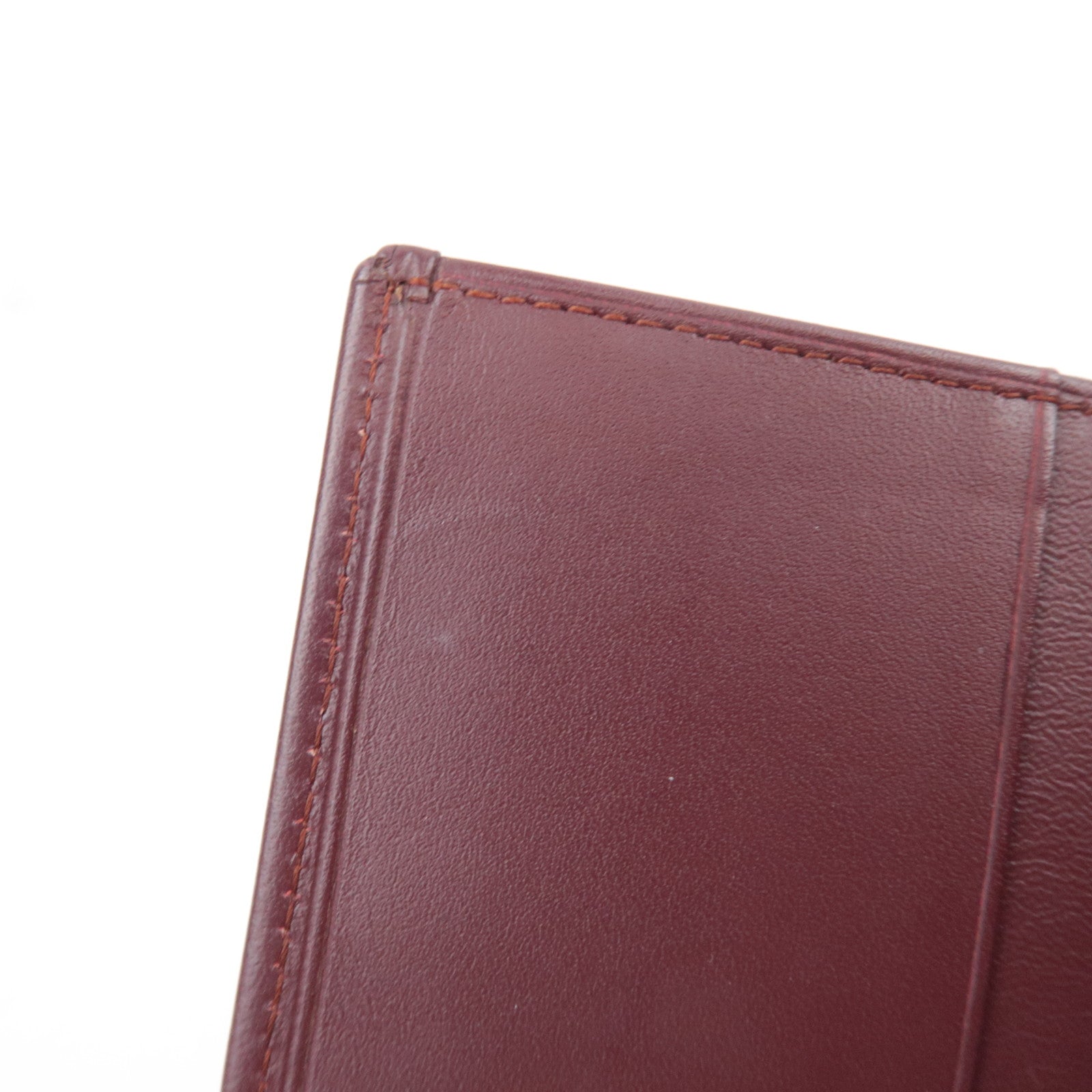 Cartier Must Line Kiss Lock Tri-Fold Wallet Leather Bordeaux *Box