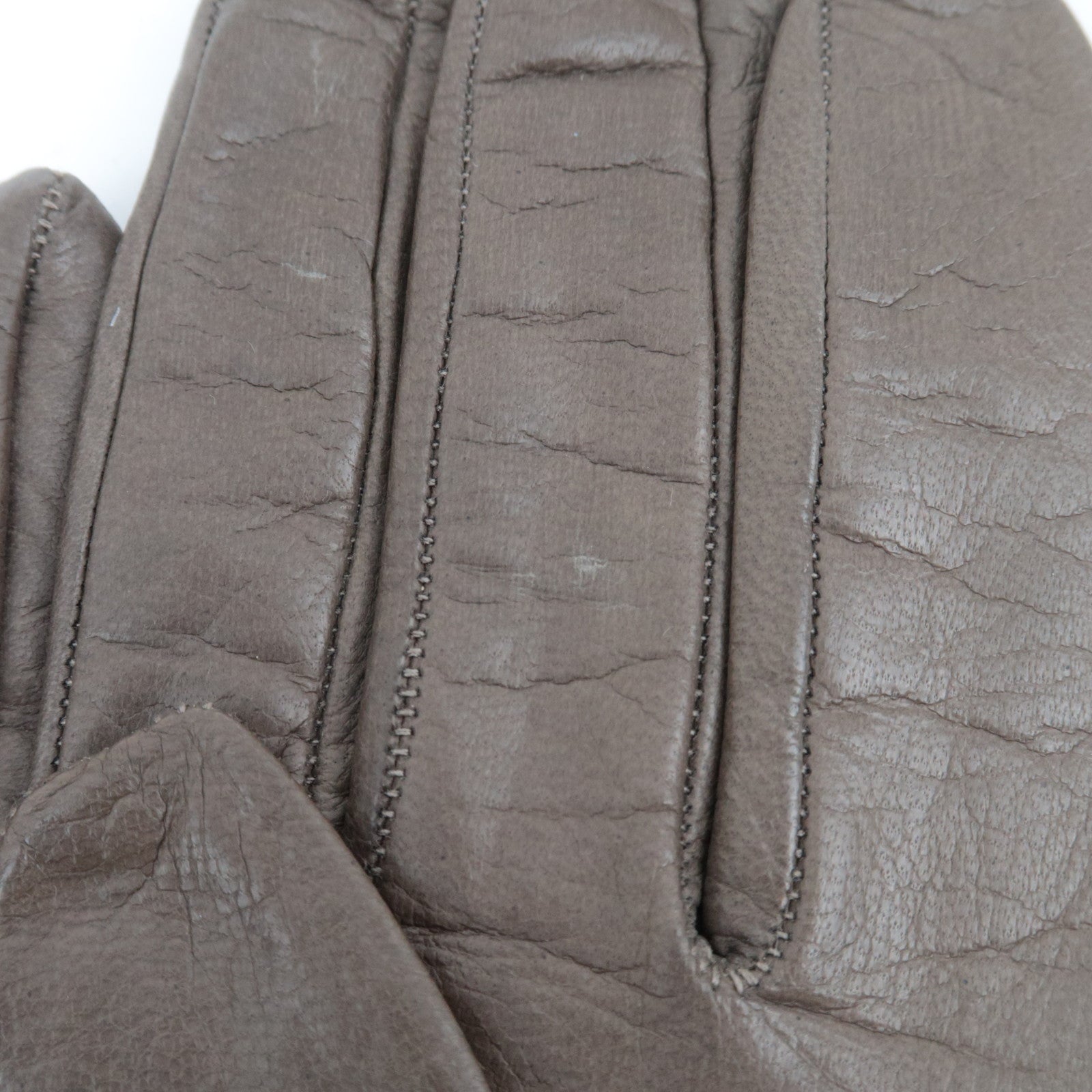 Ferragamo Gancini Gloves Leather Brown *Box