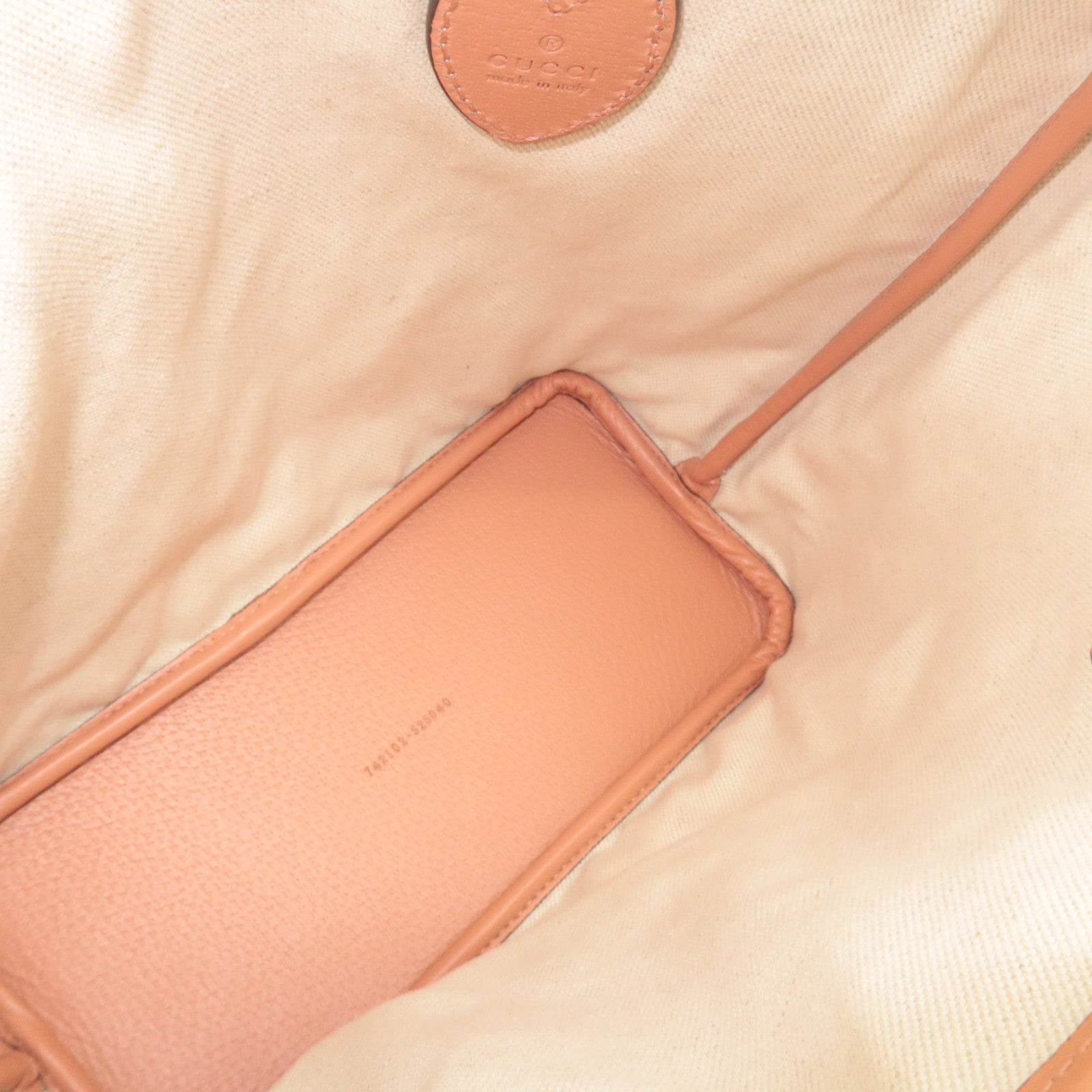 GUCCI Ophidia Canvas Leather Tote Bag GG Pink 742102 *Dust bag