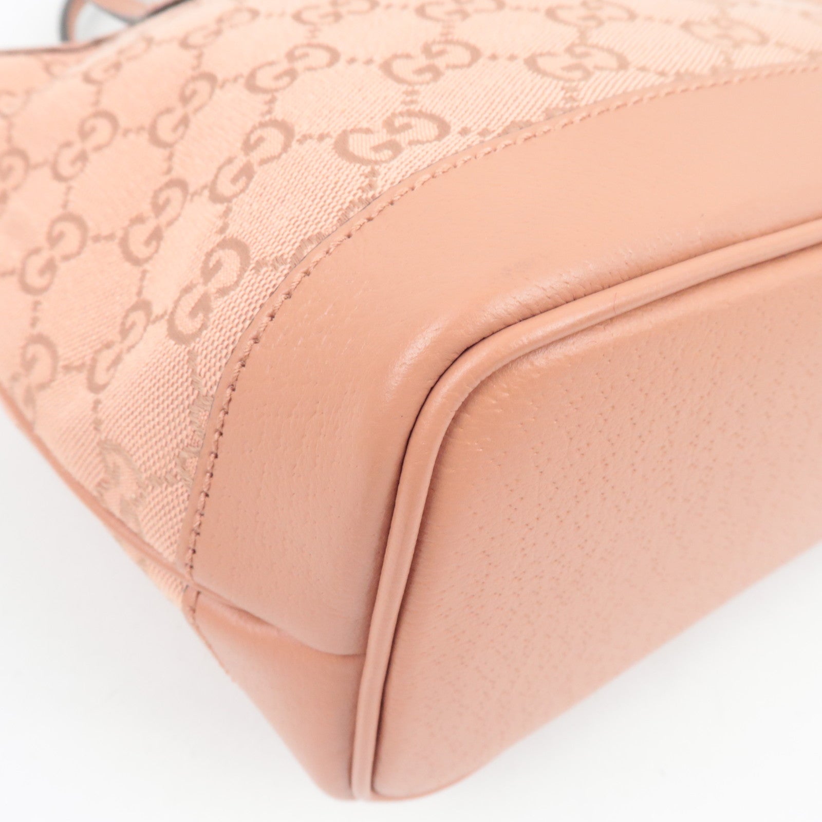 GUCCI Ophidia Canvas Leather Tote Bag GG Pink 742102 *Dust bag