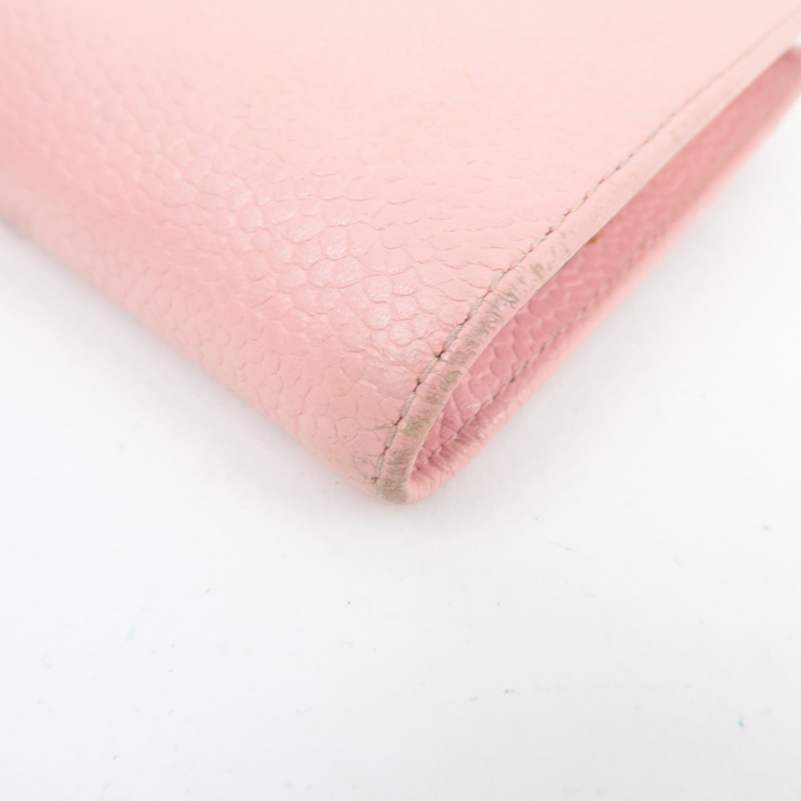 CHANEL Coco Mark Kiss Lock Caviarskin Bifold Wallet Pink Gold HDW 9170189 *G card