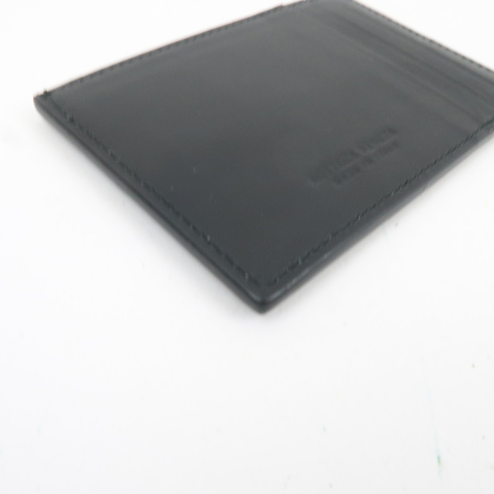 BOTTEGA VENETA Cassette Leather Card Case Black 742693