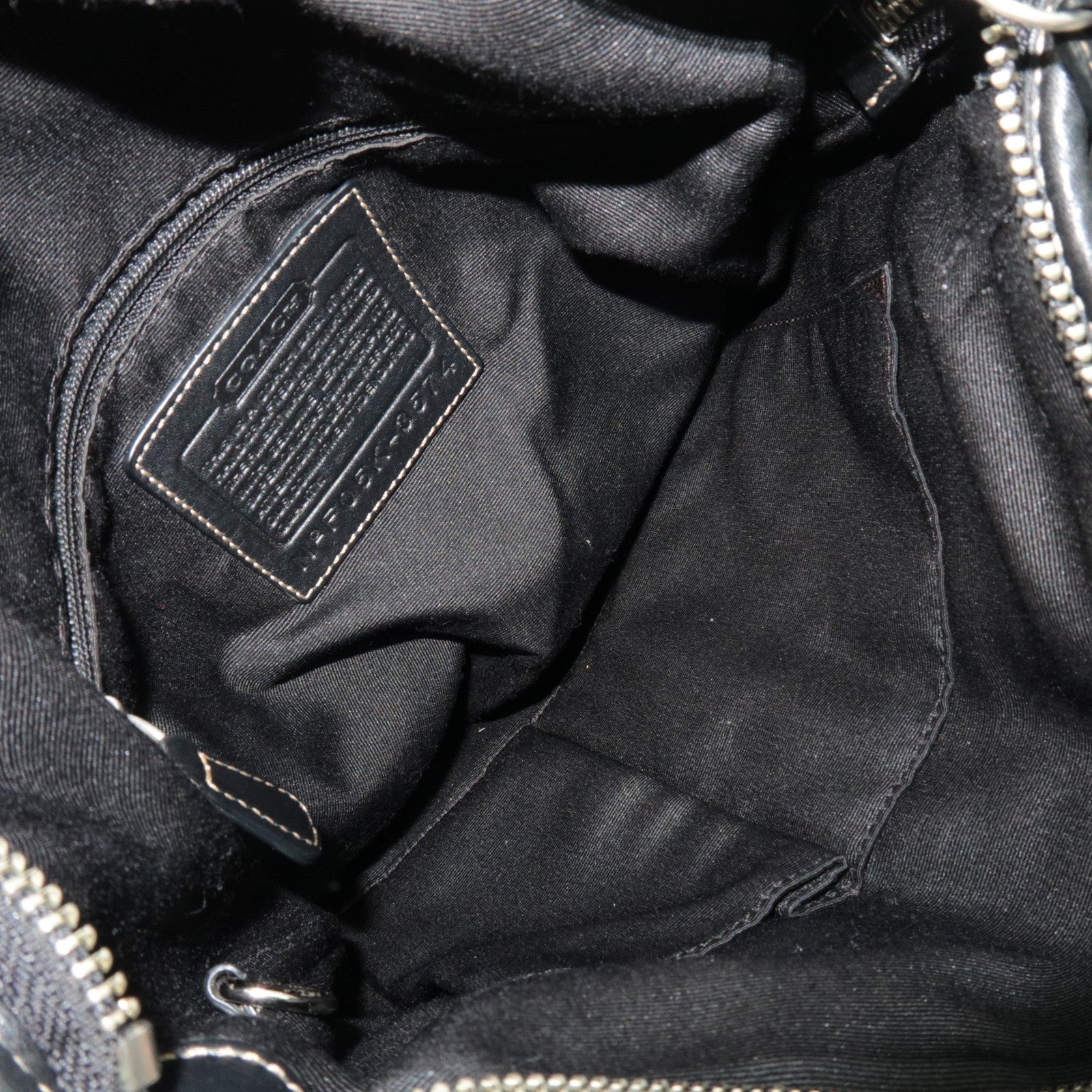 COACH Set of 3 Signature Shoulder Bag Canvas Leather Black Beige Brown