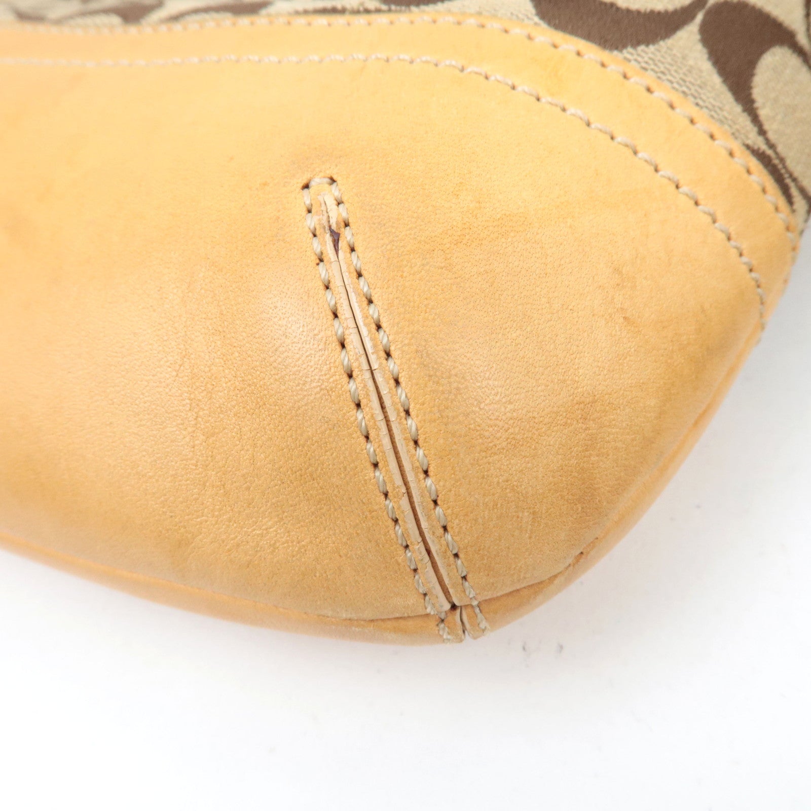 COACH Set of 3 Signature Shoulder Bag Canvas Leather Black Beige Brown