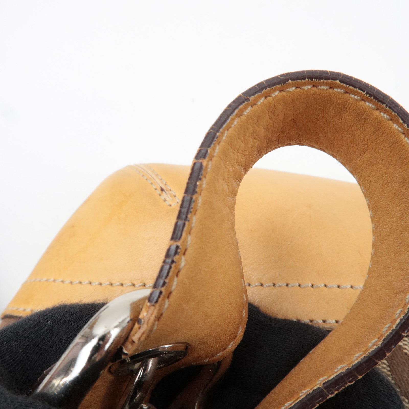 COACH Set of 3 Signature Shoulder Bag Canvas Leather Black Beige Brown