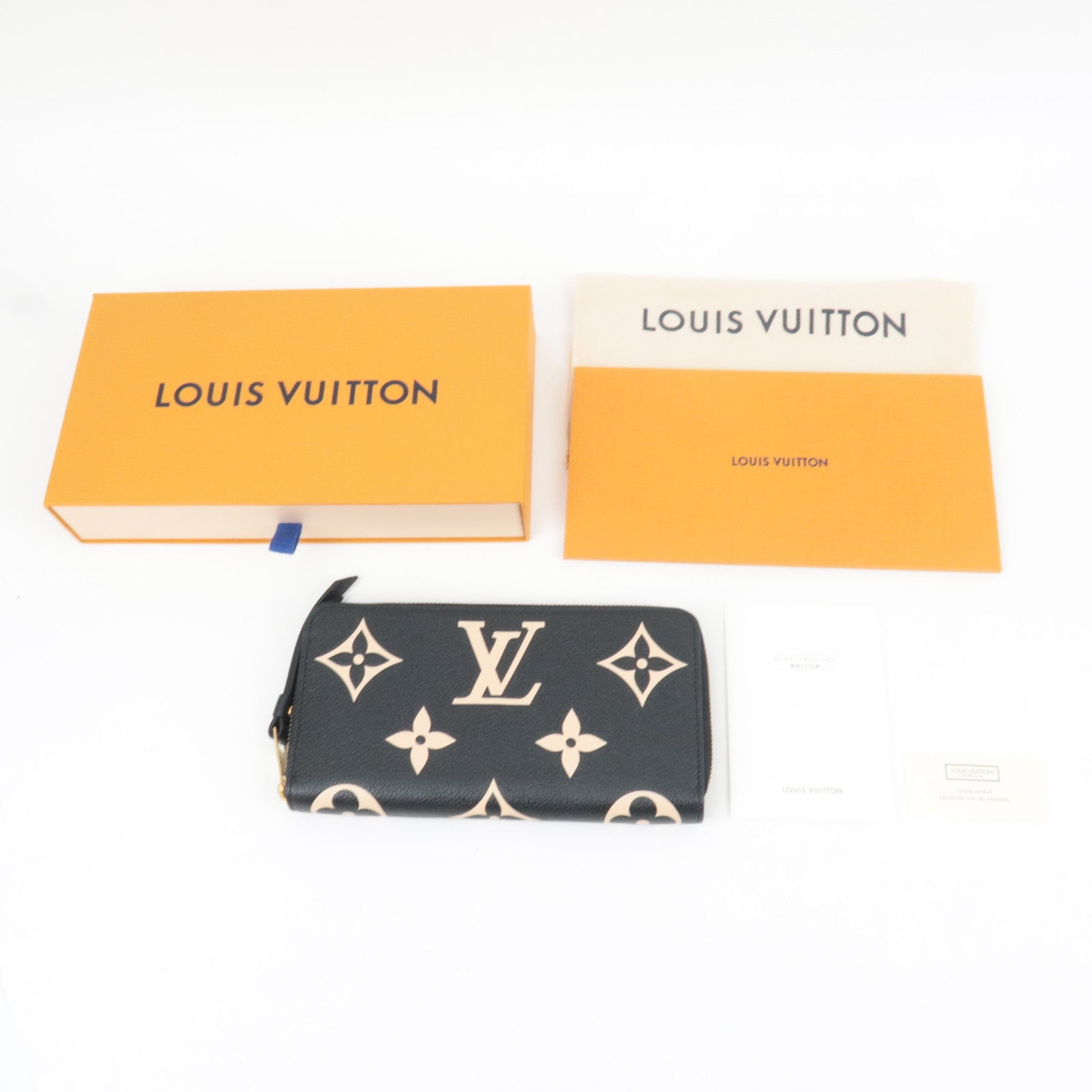 Louis Vuitton Bicolor Monogram Empreinte Zippy Long Wallet Noir M80481 RFID *Box, Dust bag