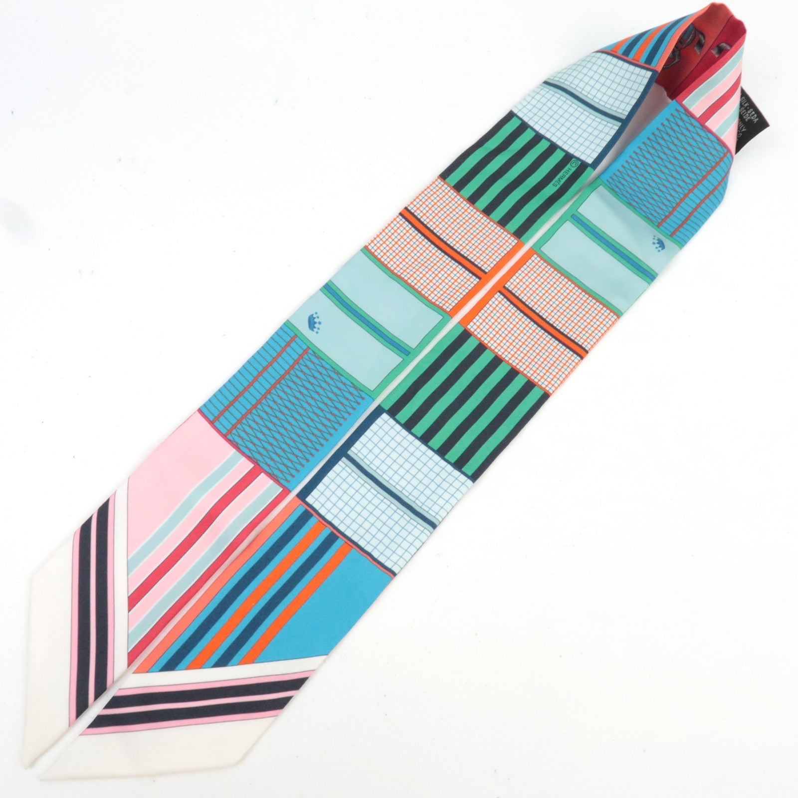 HERMES Twilly Scarf Couvertures Nouvelles 100% Silk Multicolor