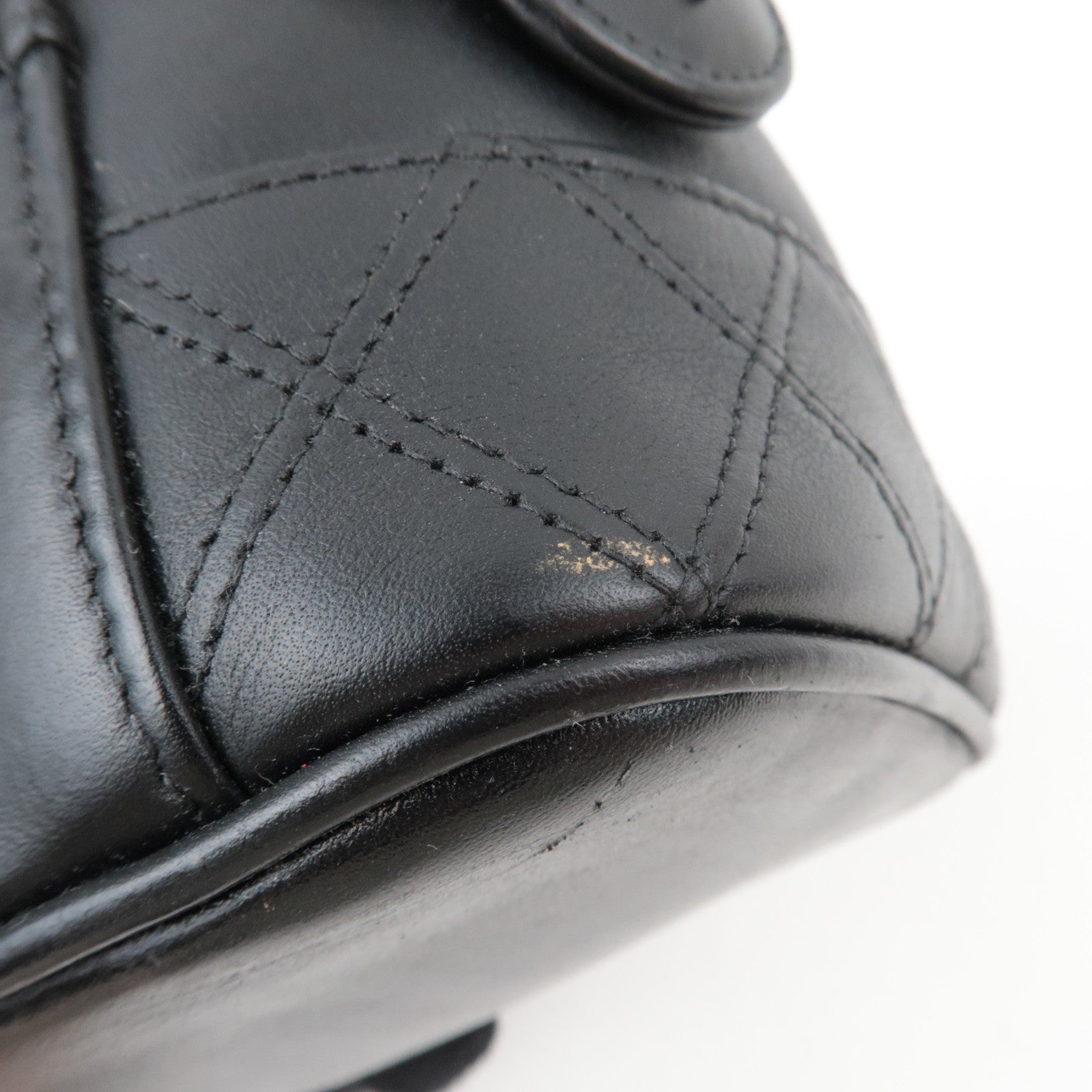 CHANEL Bicolore Leather Vanity Bag Black Gold HDW A01618 3458890