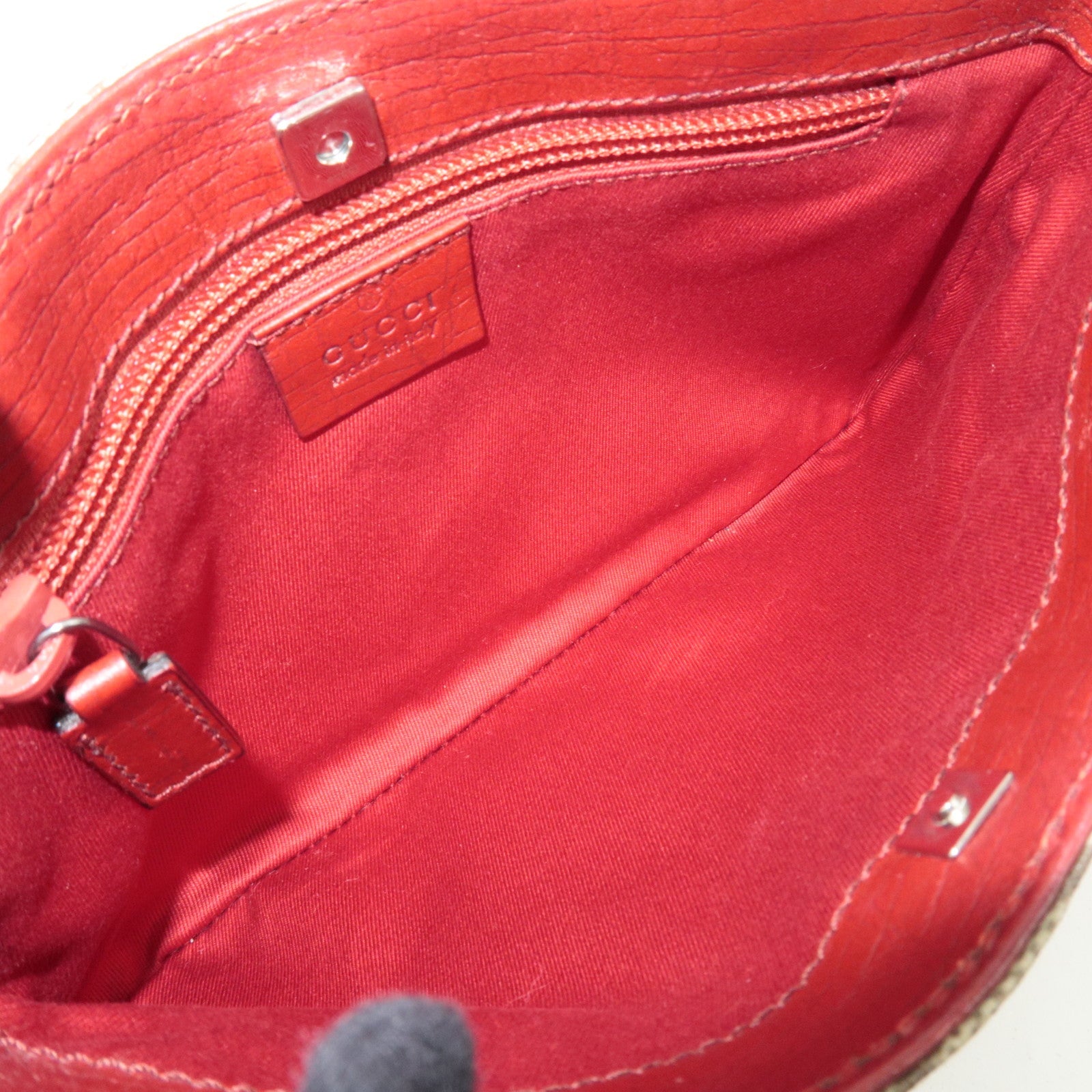 GUCCI Handbag GG Supreme Leather Beige Bordeaux 114599