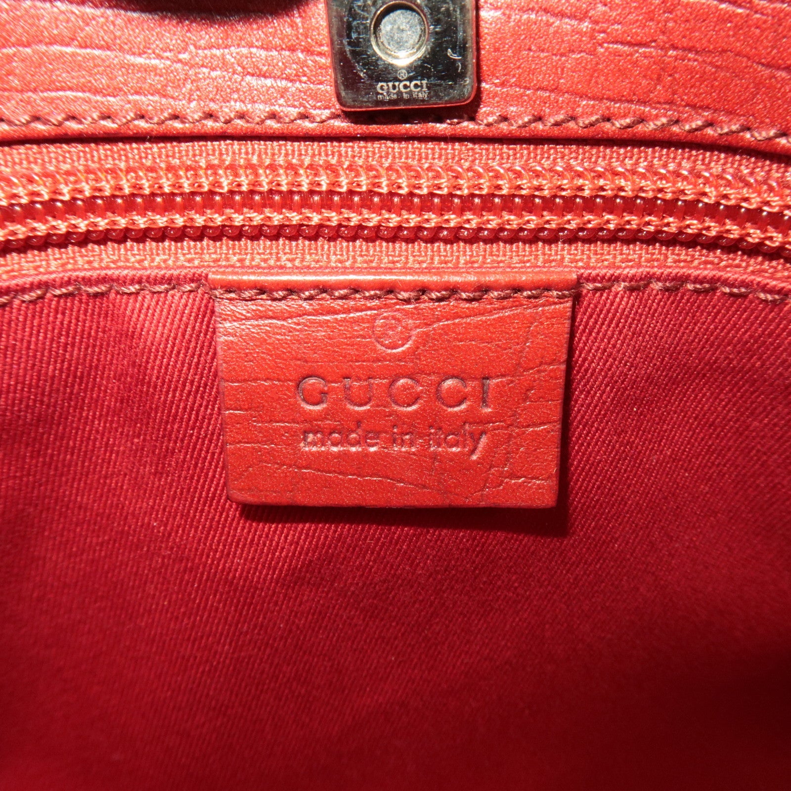 GUCCI Handbag GG Supreme Leather Beige Bordeaux 114599